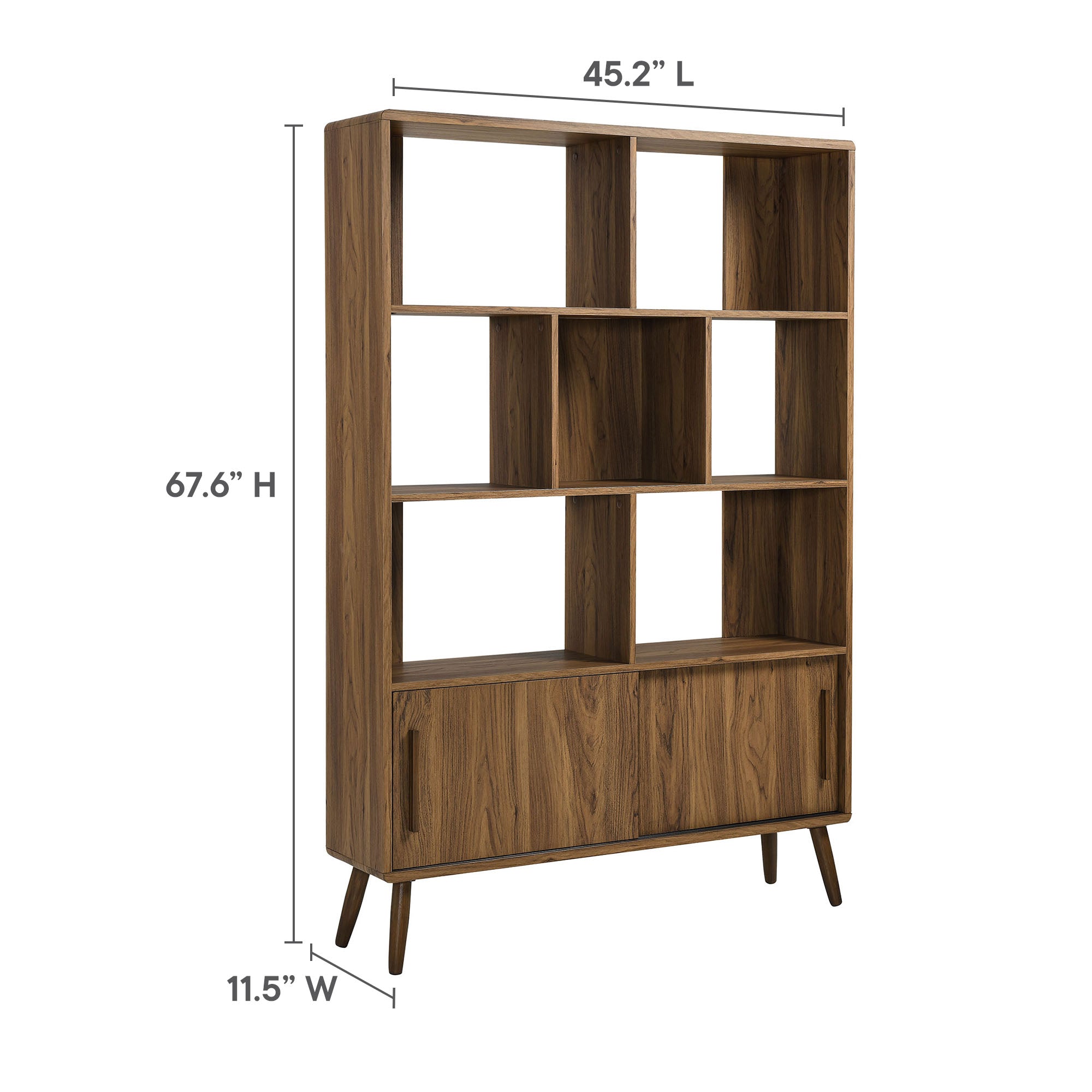 Transmit 45" Bookcase with Sliding Doors