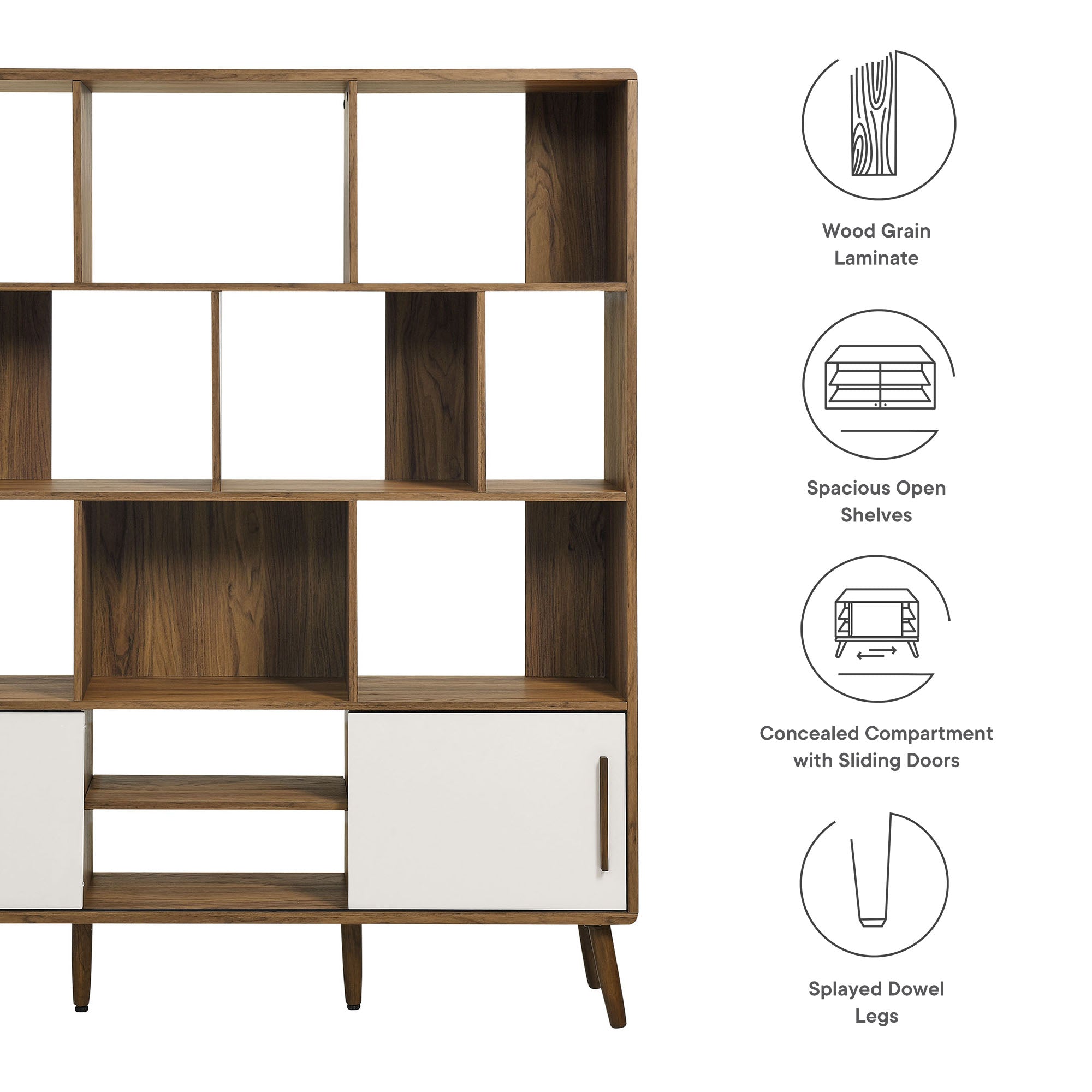 Transmit 59" Bookcase with Sliding Doors