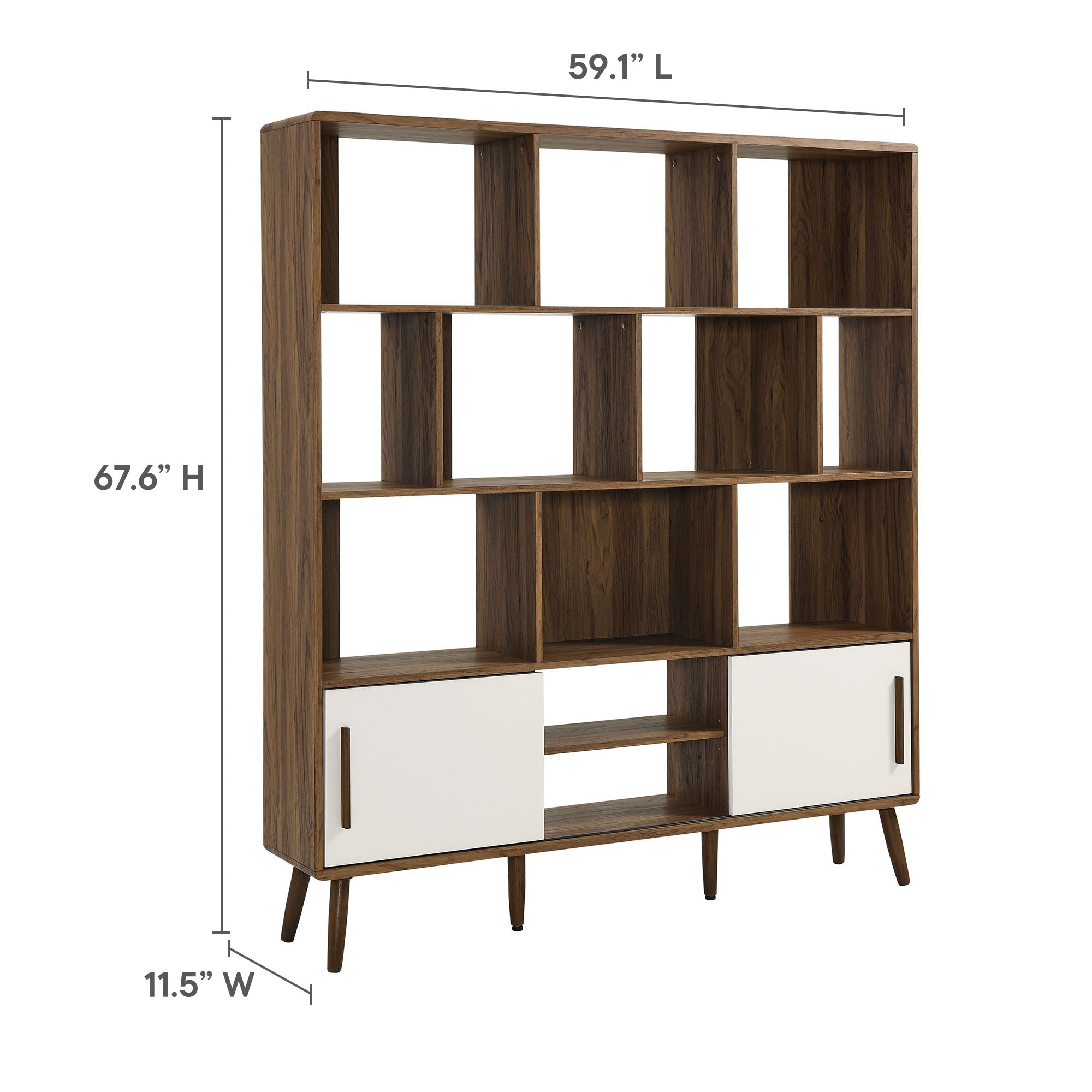 Transmit 59" Bookcase with Sliding Doors