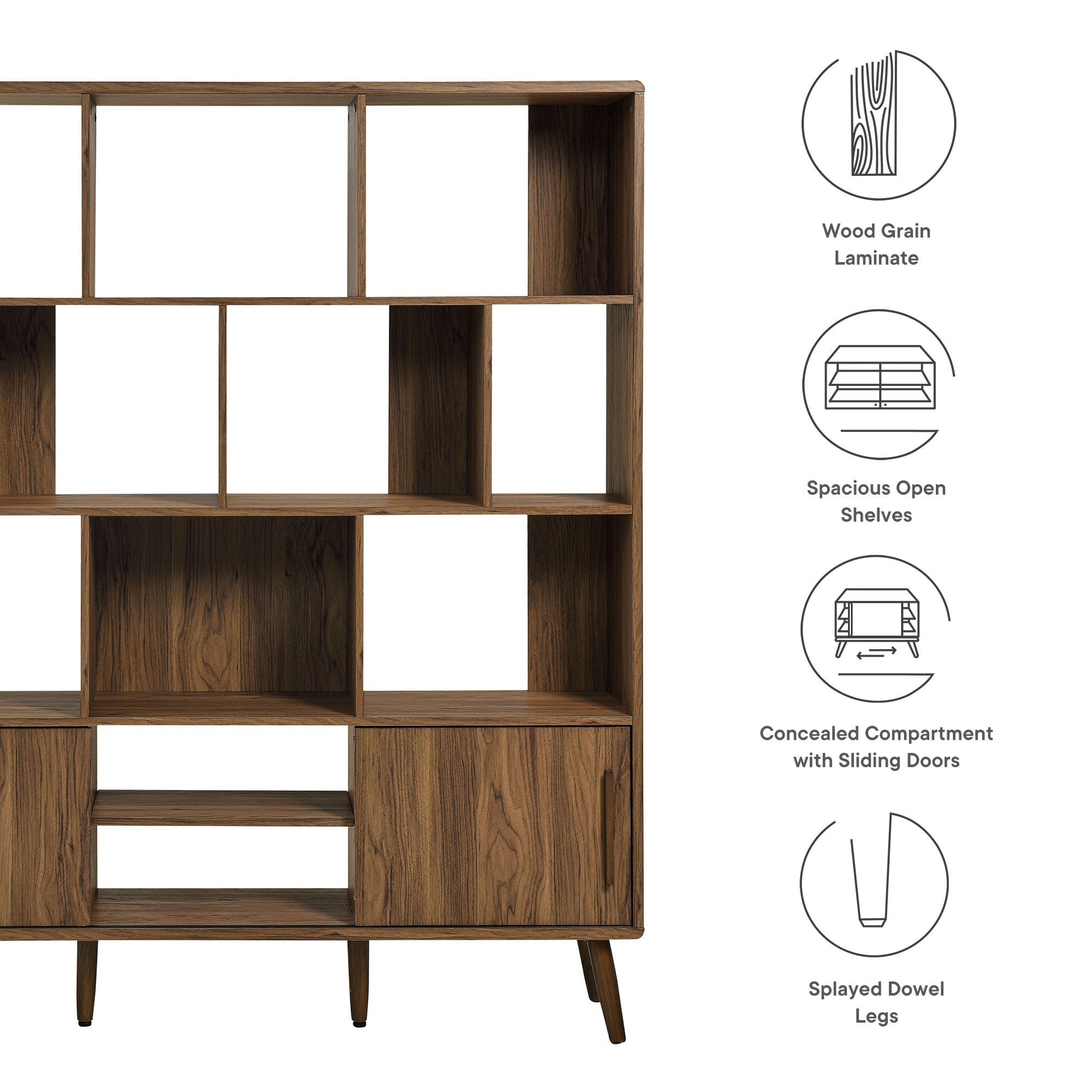 Transmit 59" Bookcase with Sliding Doors