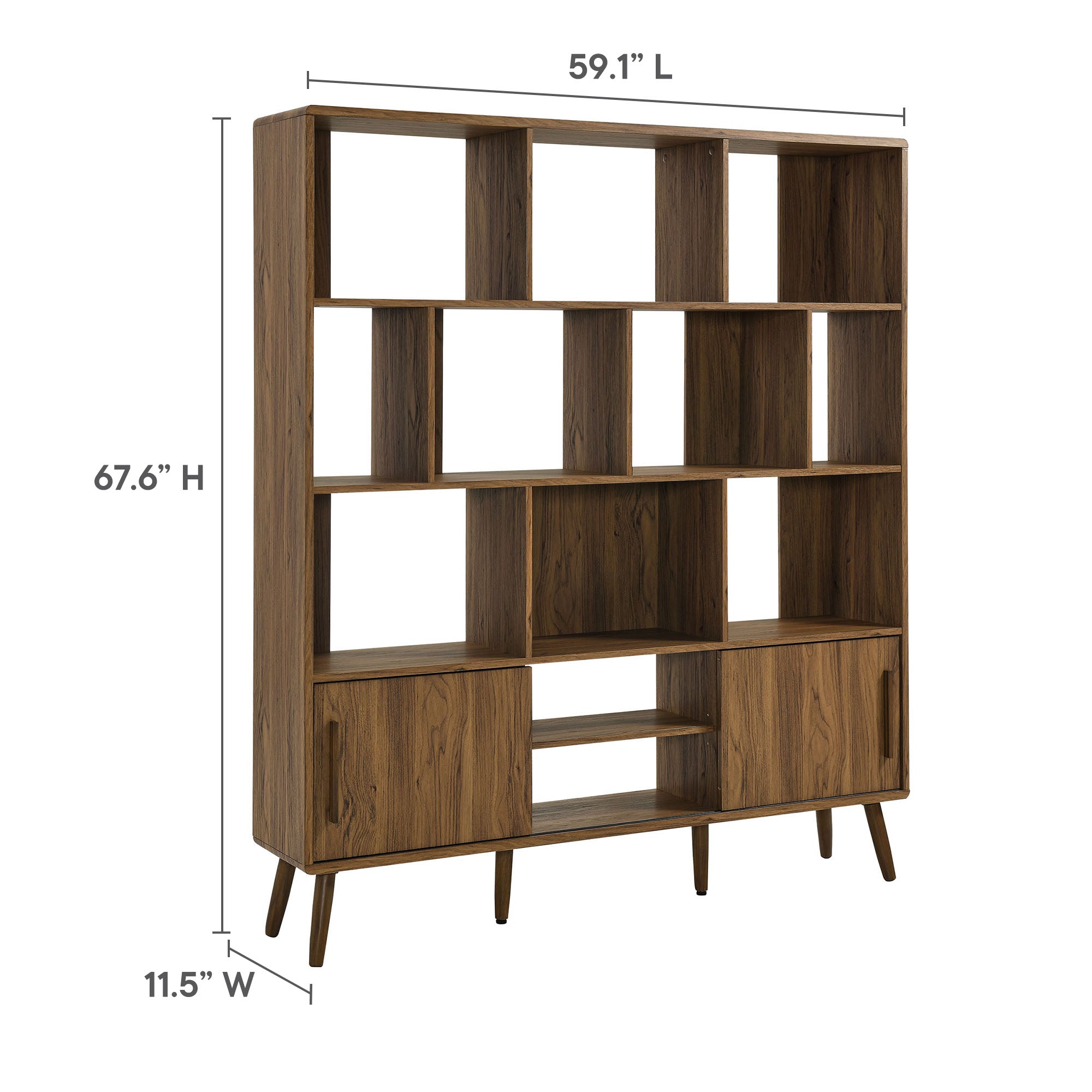 Transmit 59" Bookcase with Sliding Doors