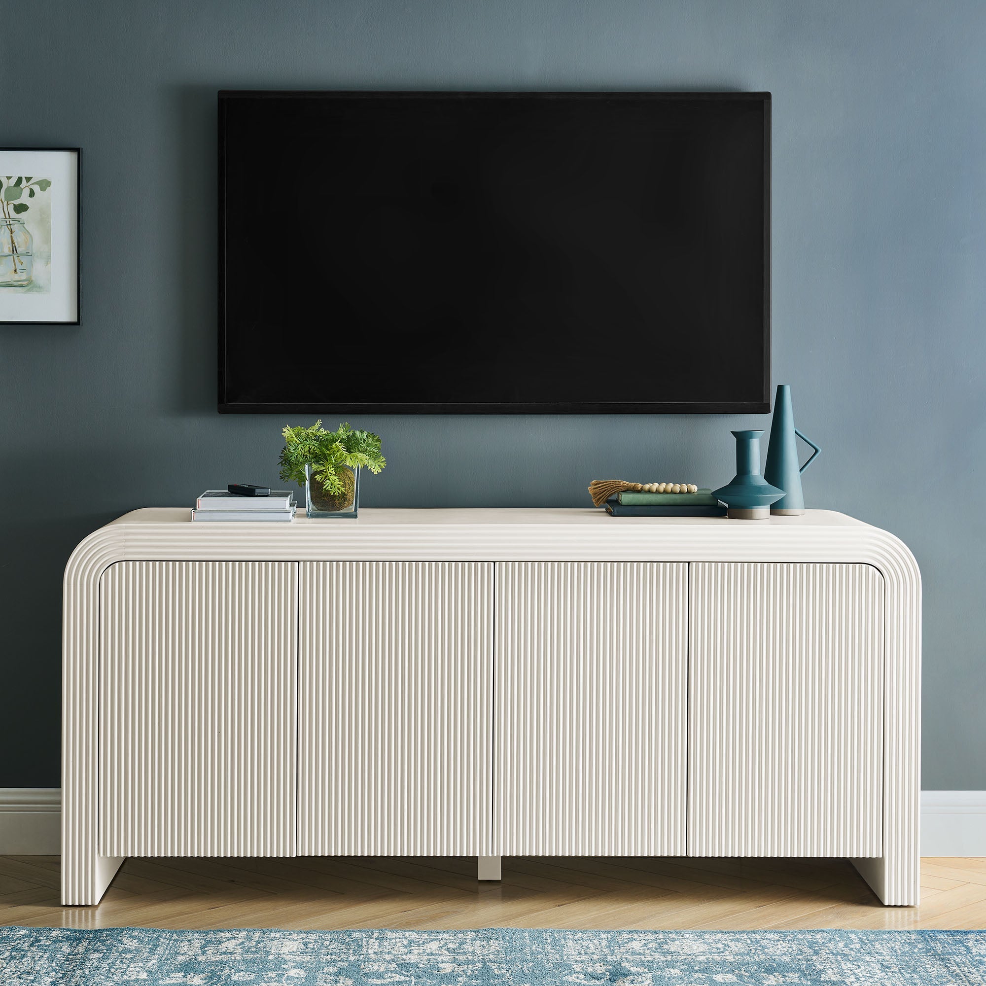 Waterflute 70" Fluted Sideboard Cabinet