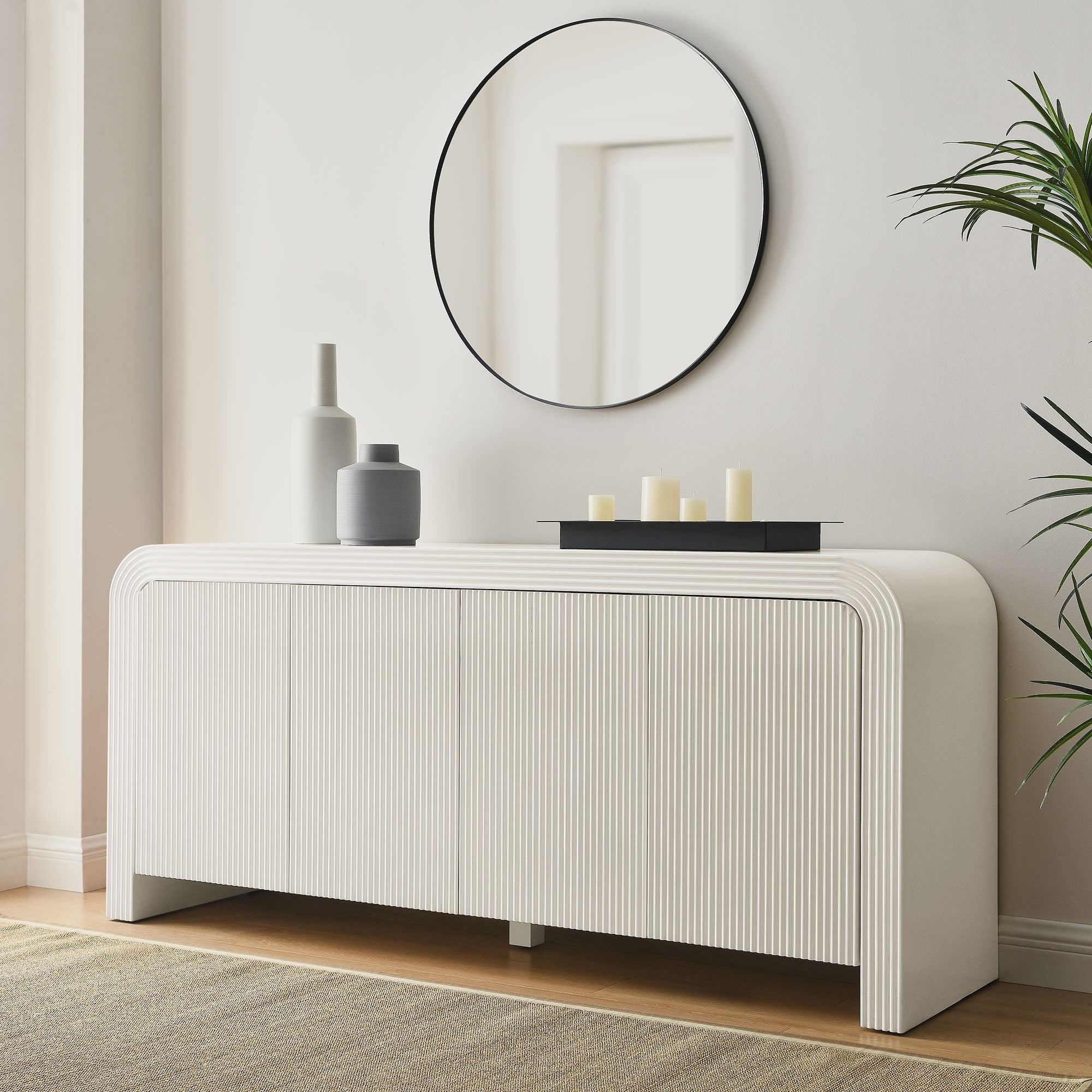 Waterflute 70" Fluted Sideboard Cabinet