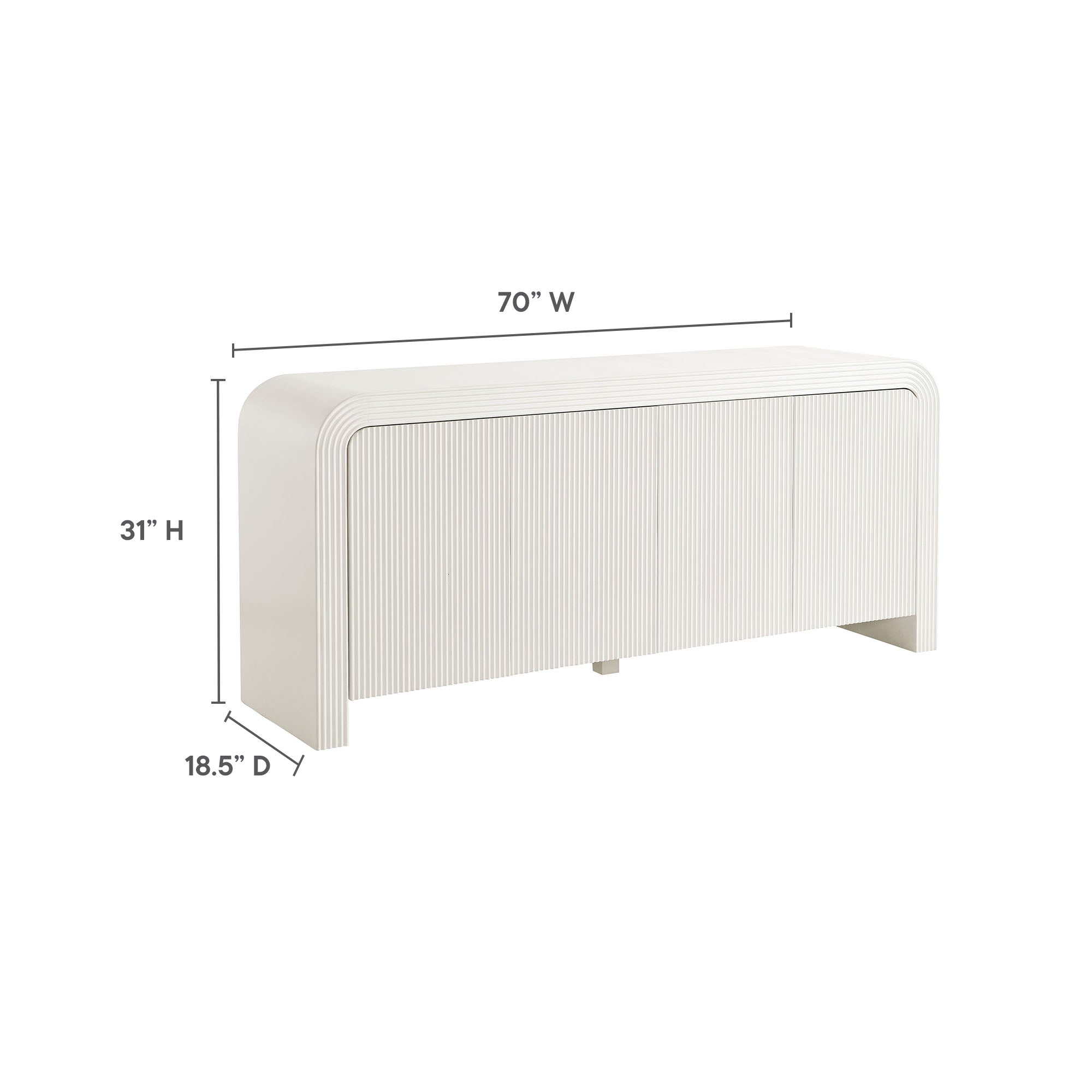 Waterflute 70" Fluted Sideboard Cabinet