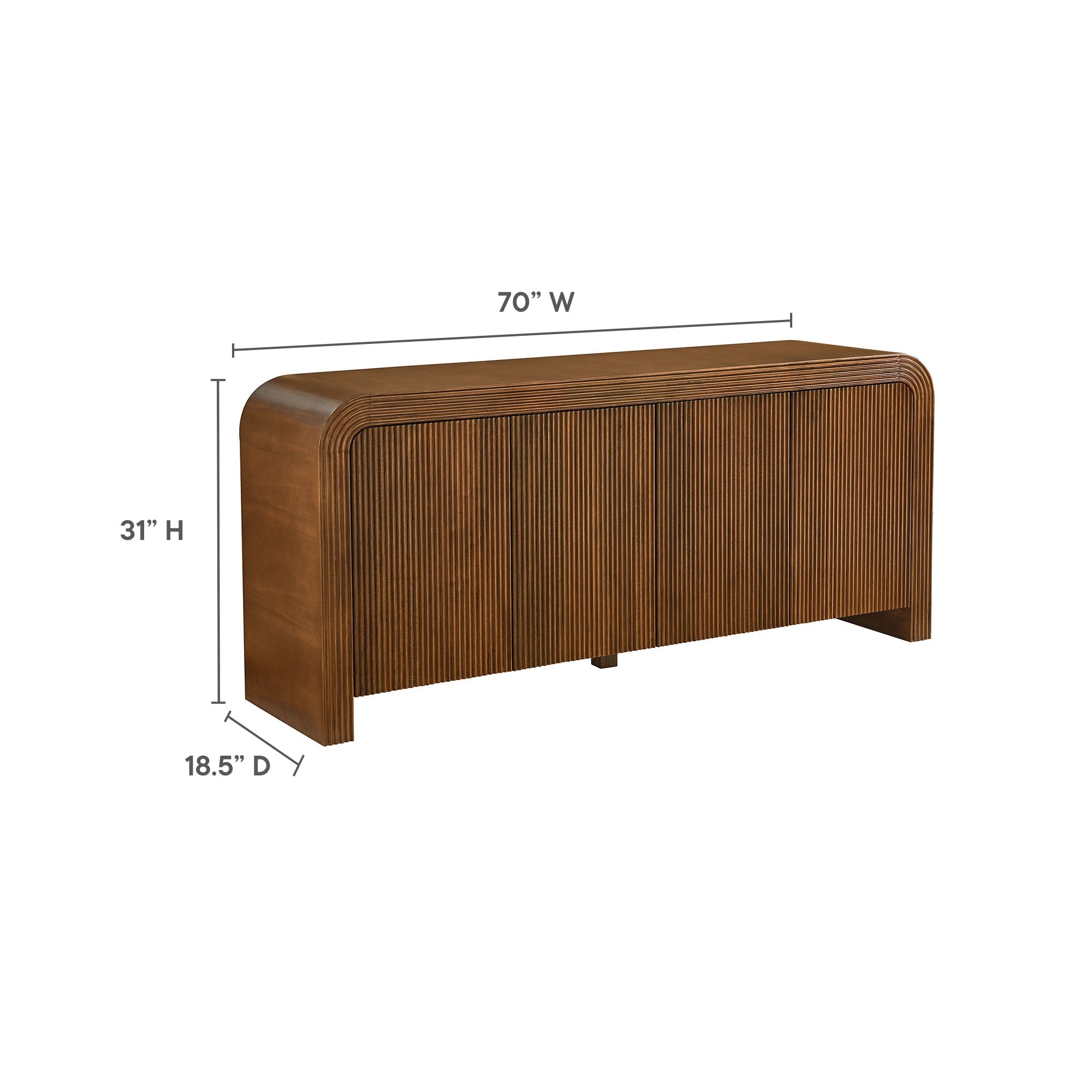 Waterflute 70" Fluted Sideboard Cabinet