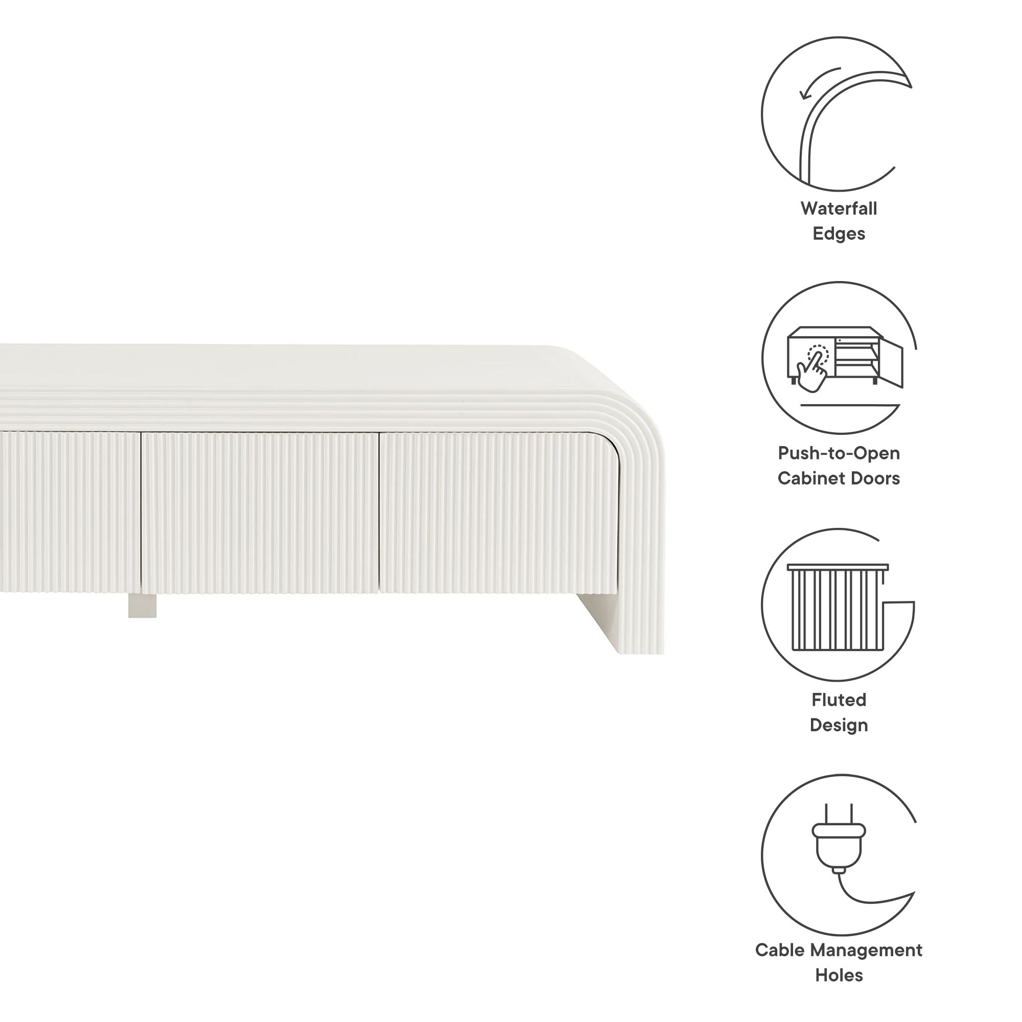 Waterflute 68" Fluted TV Stand