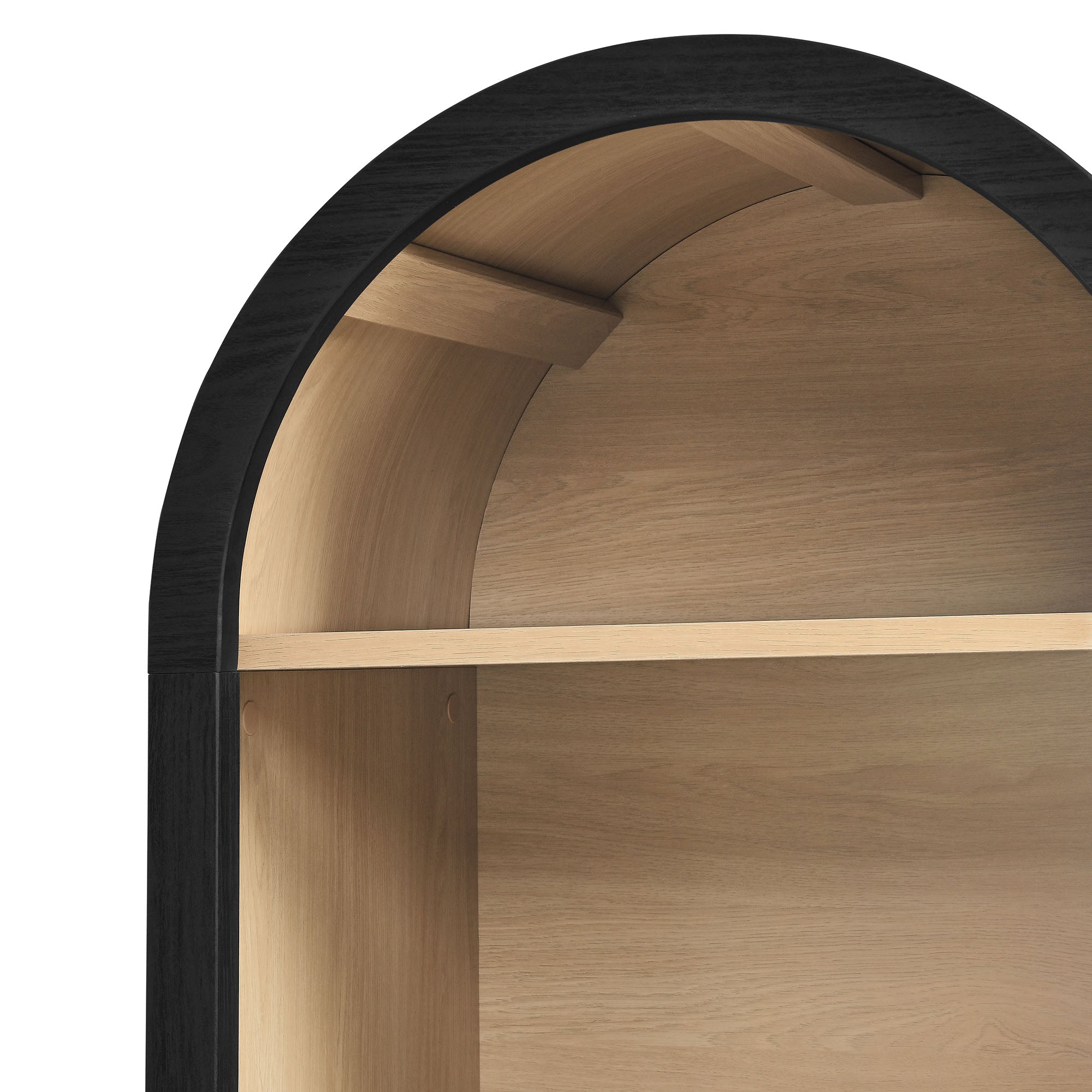 Evie Arched Narrow Bookcase Display Cabinet in Black