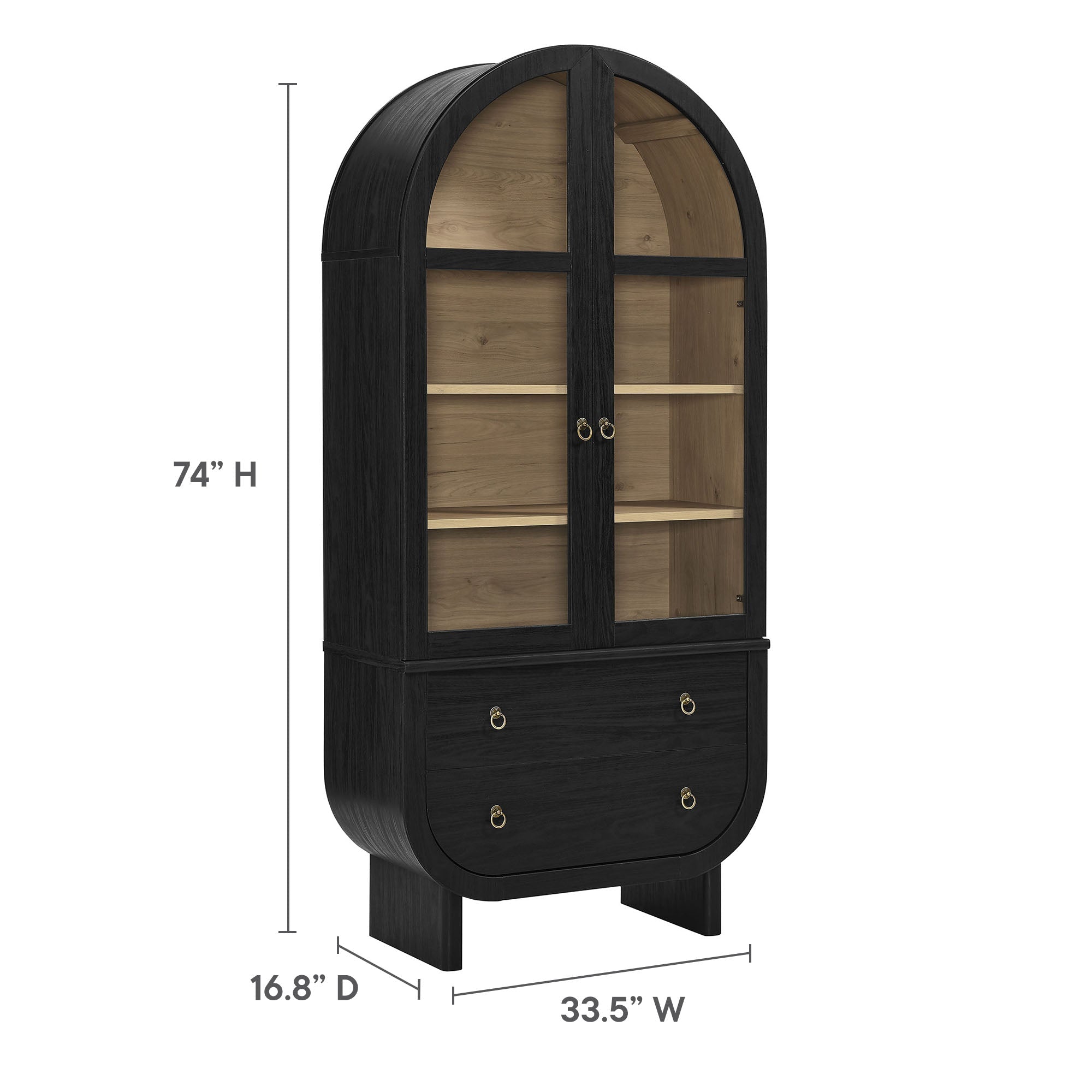 Nyx Arched Display Cabinet in Black