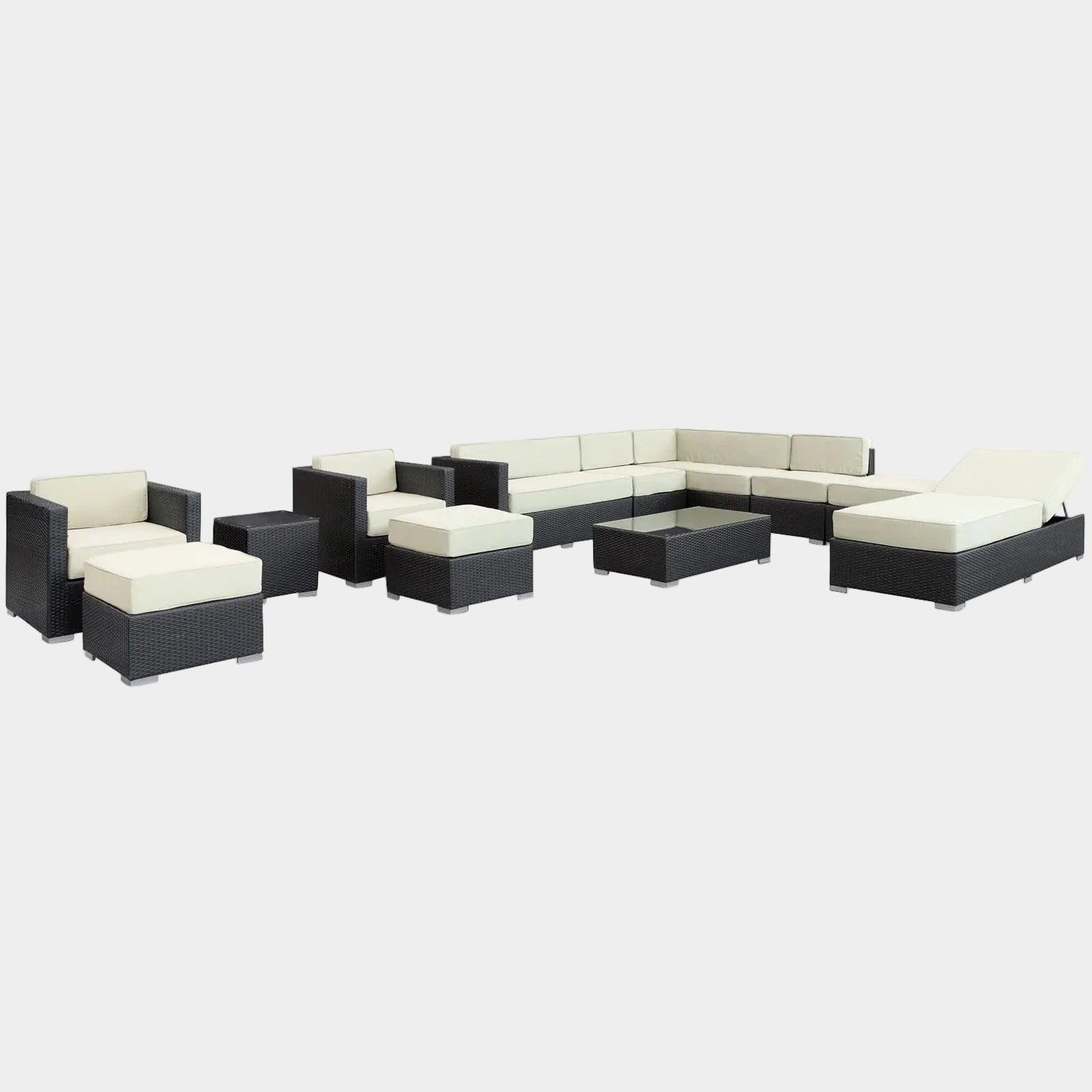 Fusion 12 Piece Outdoor Patio Sectional Set