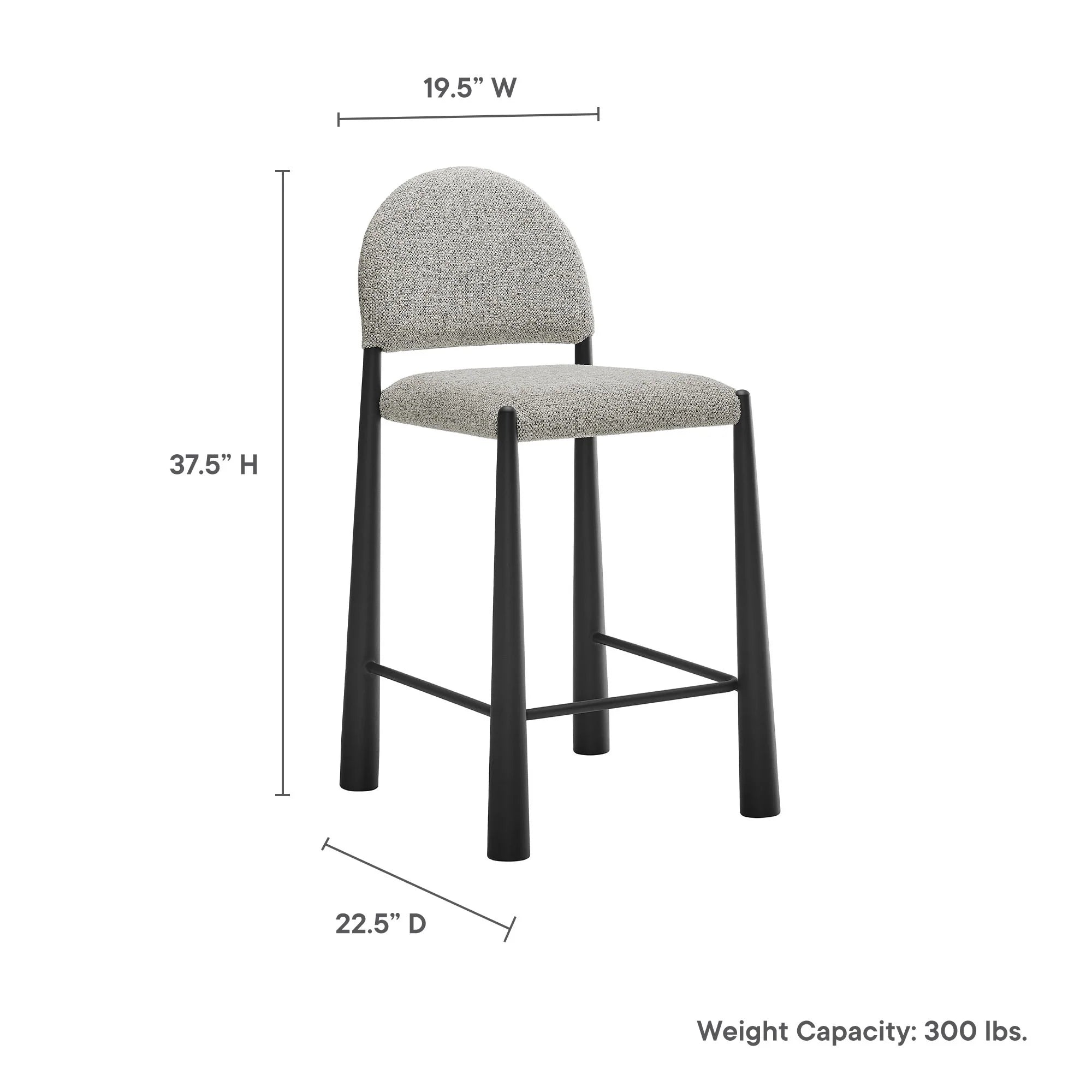 Hayley Upholstered Fabric Counter Stool