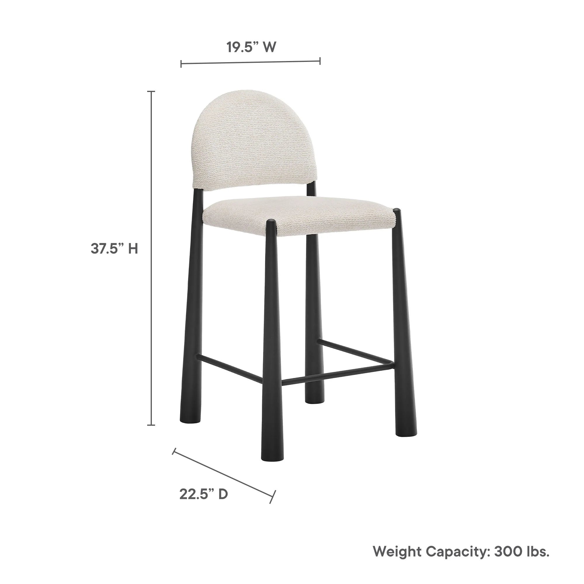 Hayley Upholstered Fabric Counter Stool