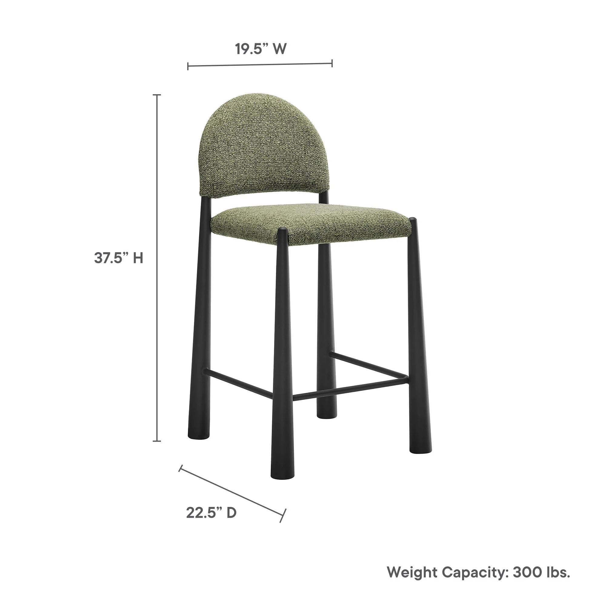 Hayley Upholstered Fabric Counter Stool