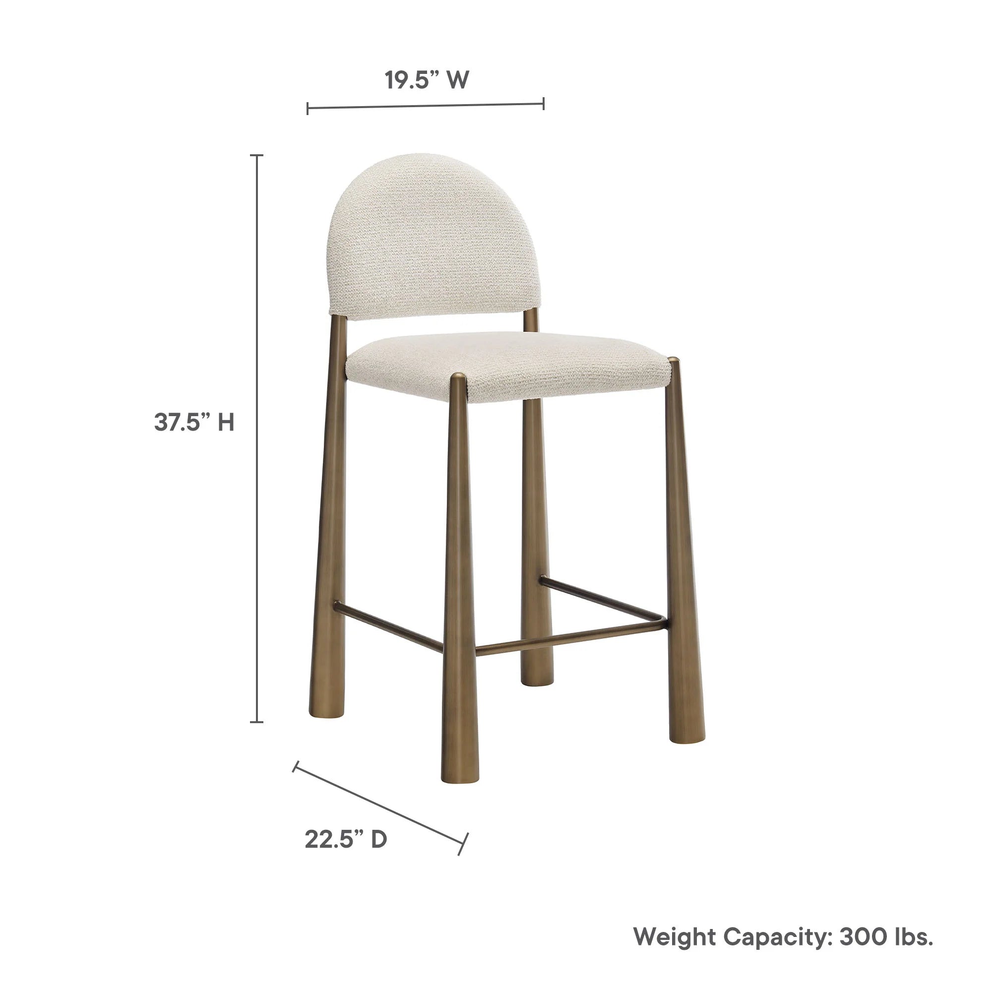 Hayley Upholstered Fabric Counter Stool