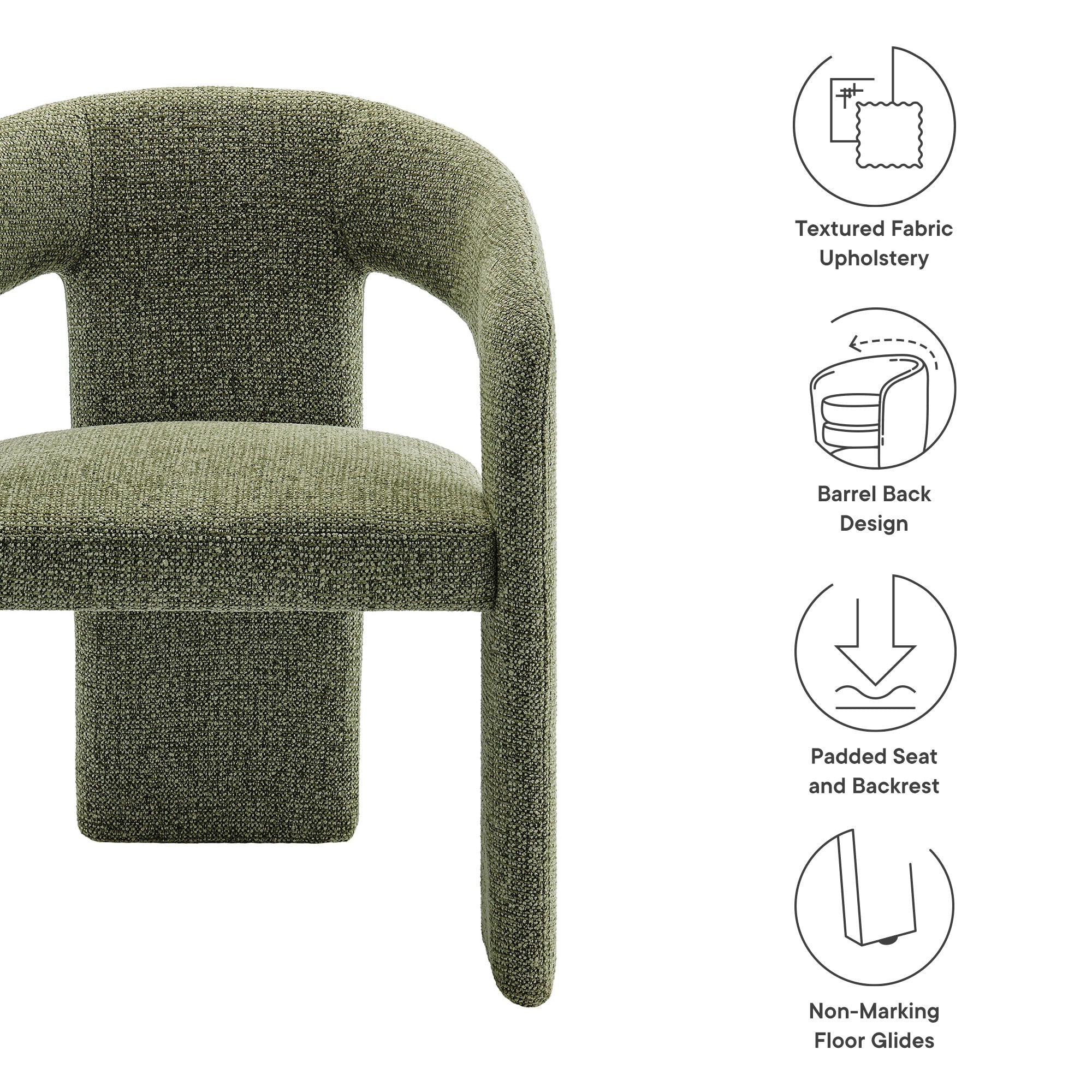 Oslo Barrel Fabric Upholstered Dining Accent Chair