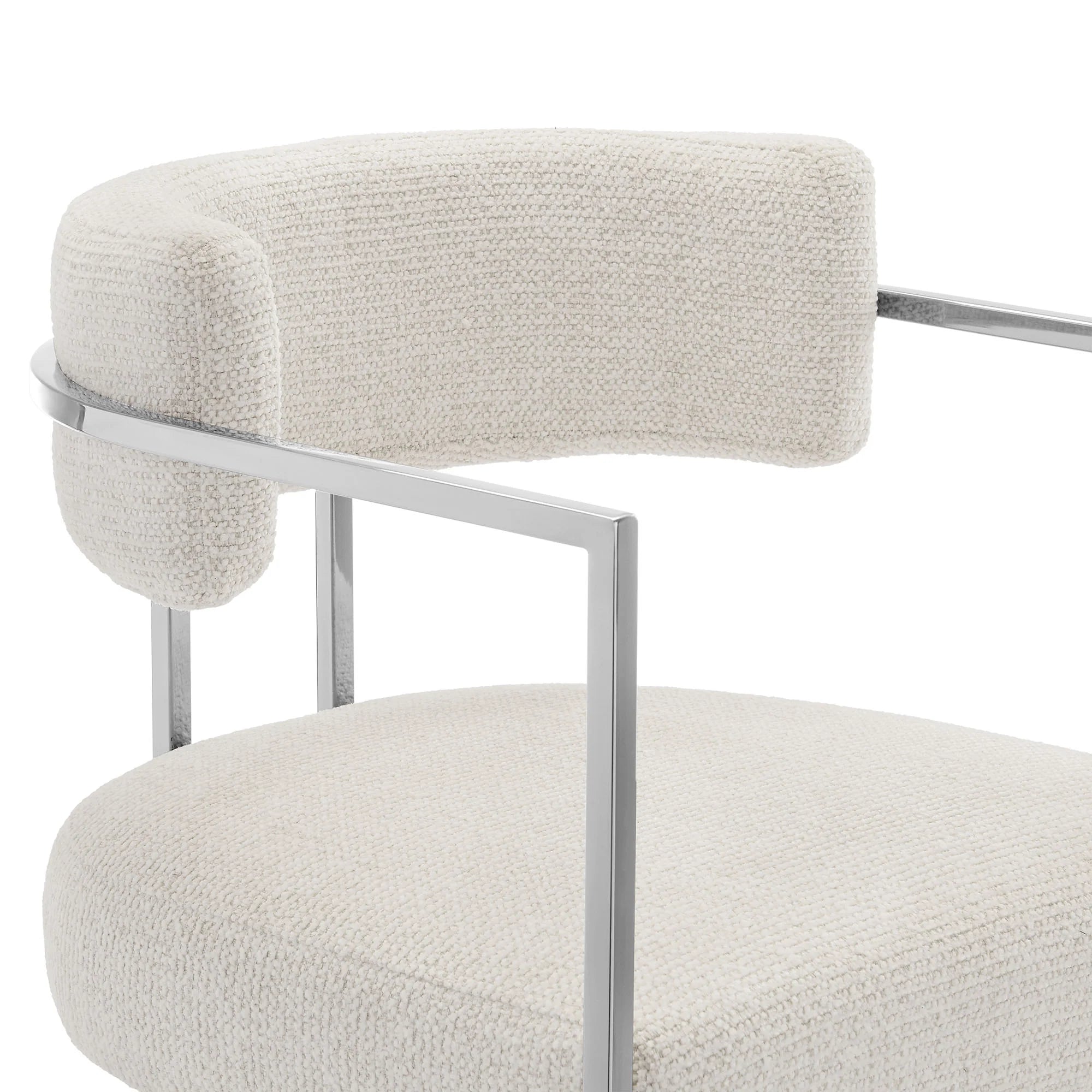 Huron Curved Back Fabric and Metal Counter Stool