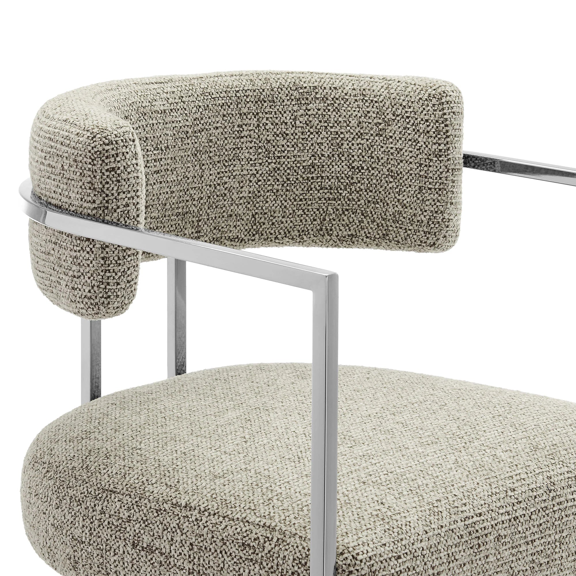 Huron Curved Back Fabric and Metal Counter Stool