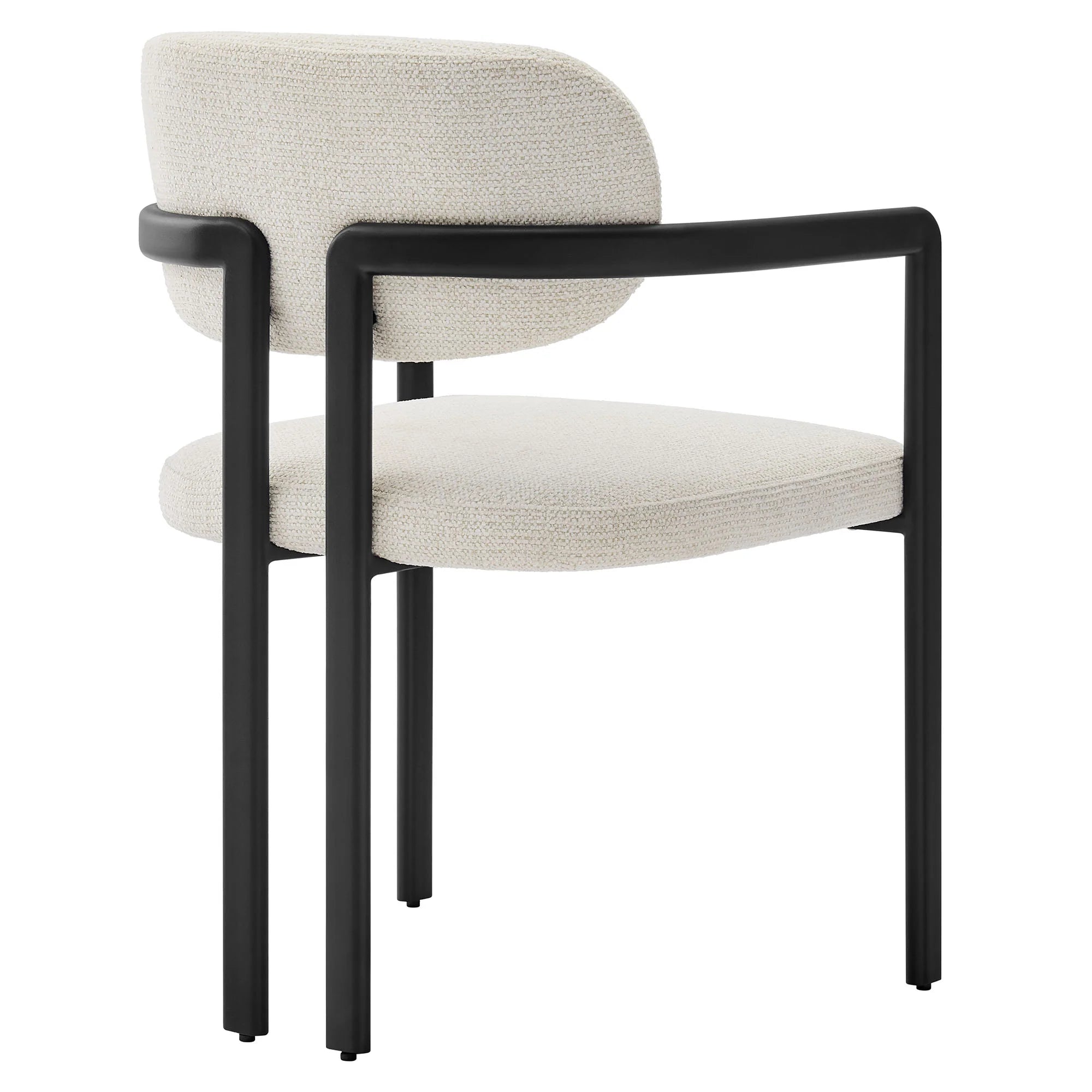 Elio Barrel Fabric and Metal Dining Chair