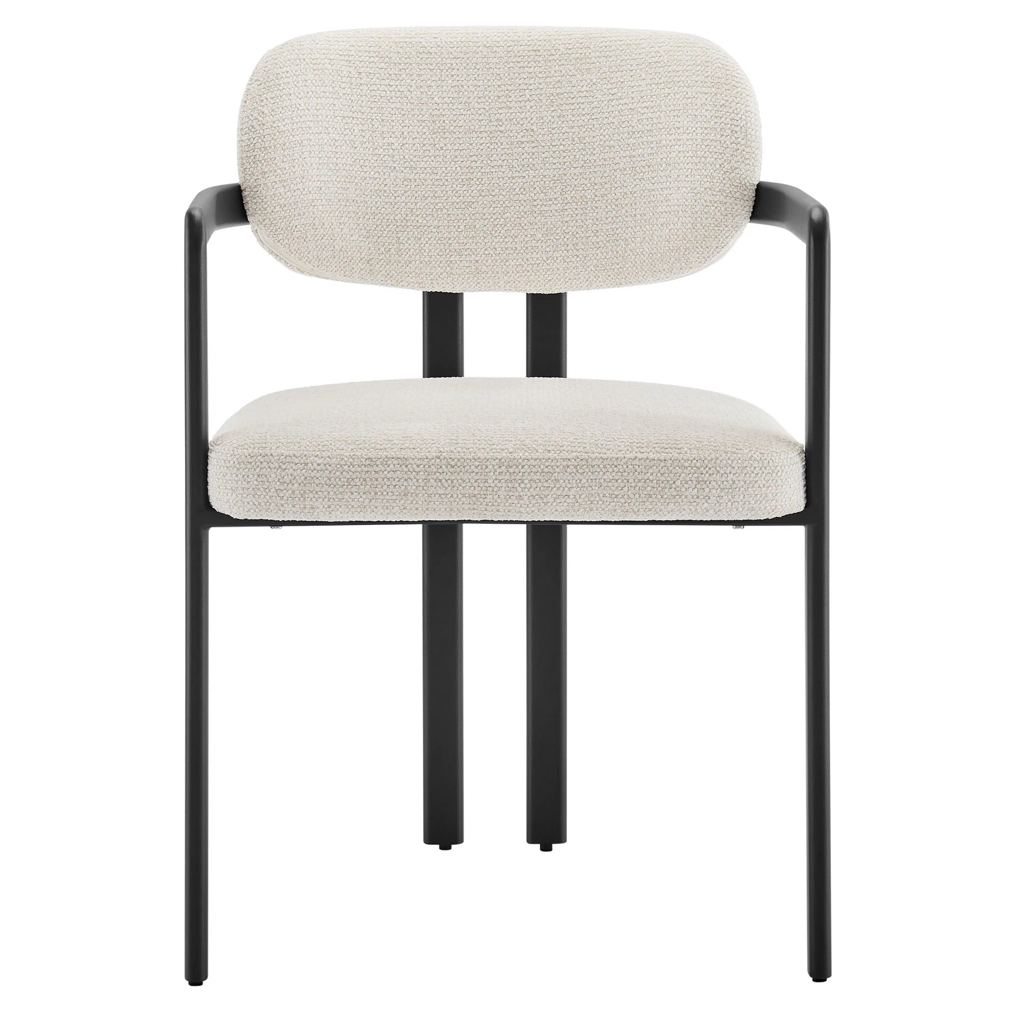 Elio Barrel Fabric and Metal Dining Chair