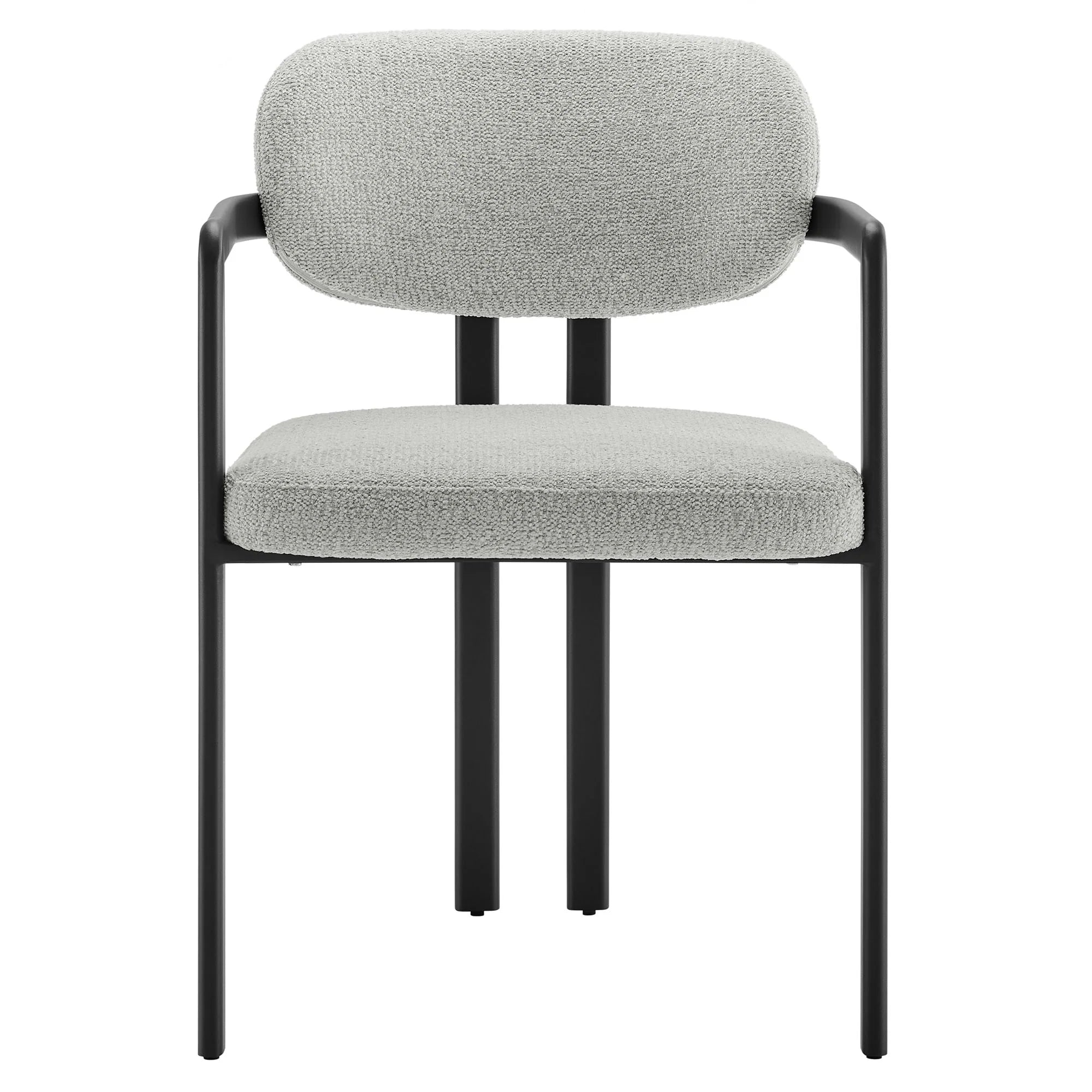 Elio Barrel Fabric and Metal Dining Chair