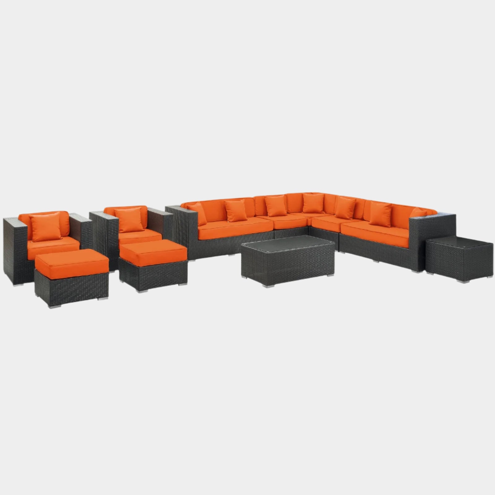 Cohesion 11 Piece Outdoor Patio Sectional Set