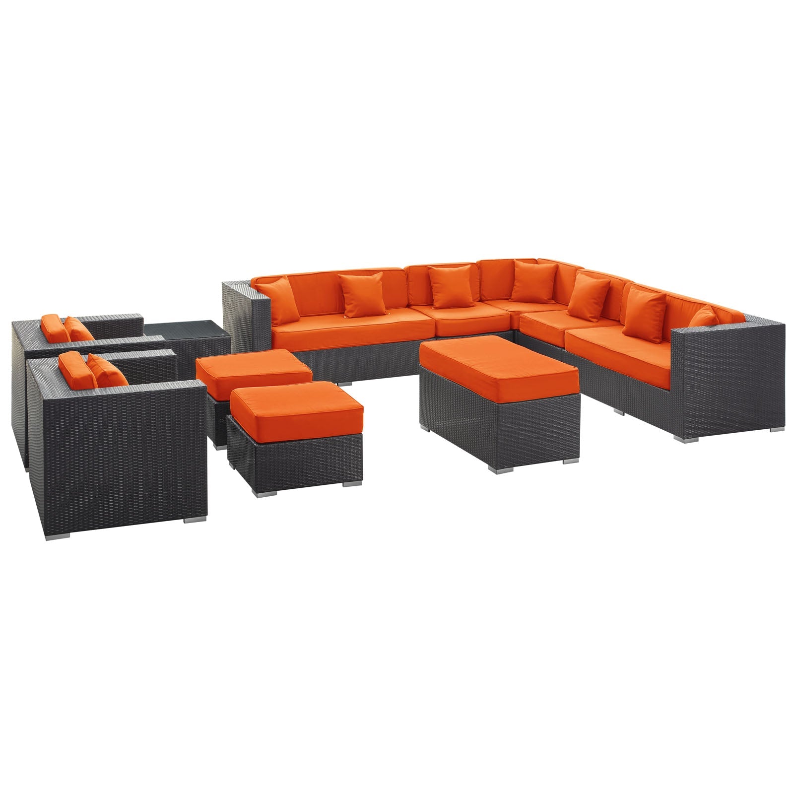 Cohesion 11 Piece Outdoor Patio Sectional Set