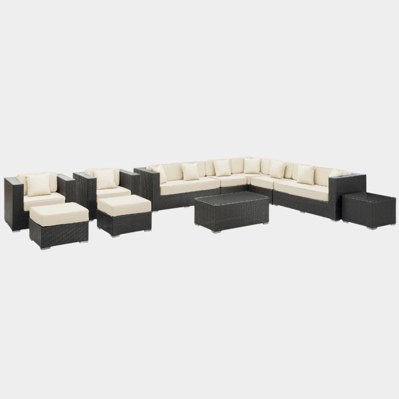 Cohesion 11 Piece Outdoor Patio Sectional Set