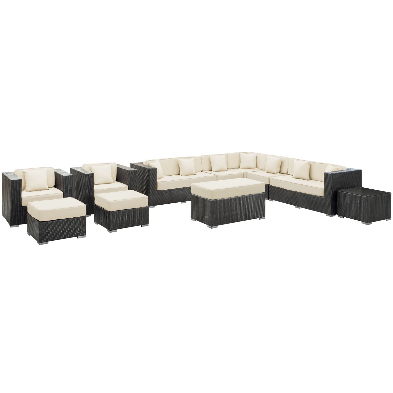 Cohesion 11 Piece Outdoor Patio Sectional Set