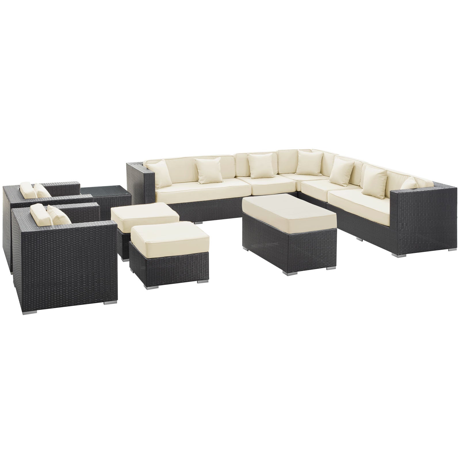 Cohesion 11 Piece Outdoor Patio Sectional Set