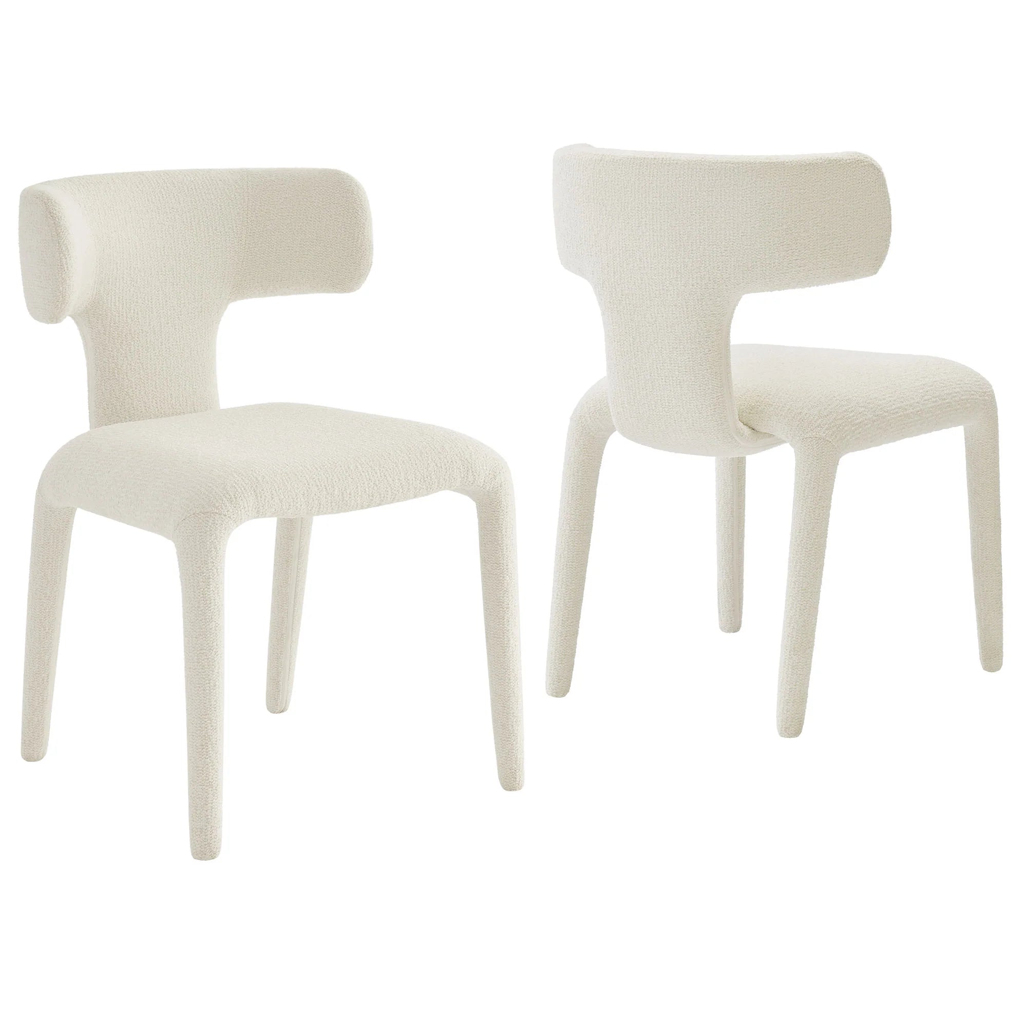 Stellan Curved Back Boucle Upholstered Dining Chair