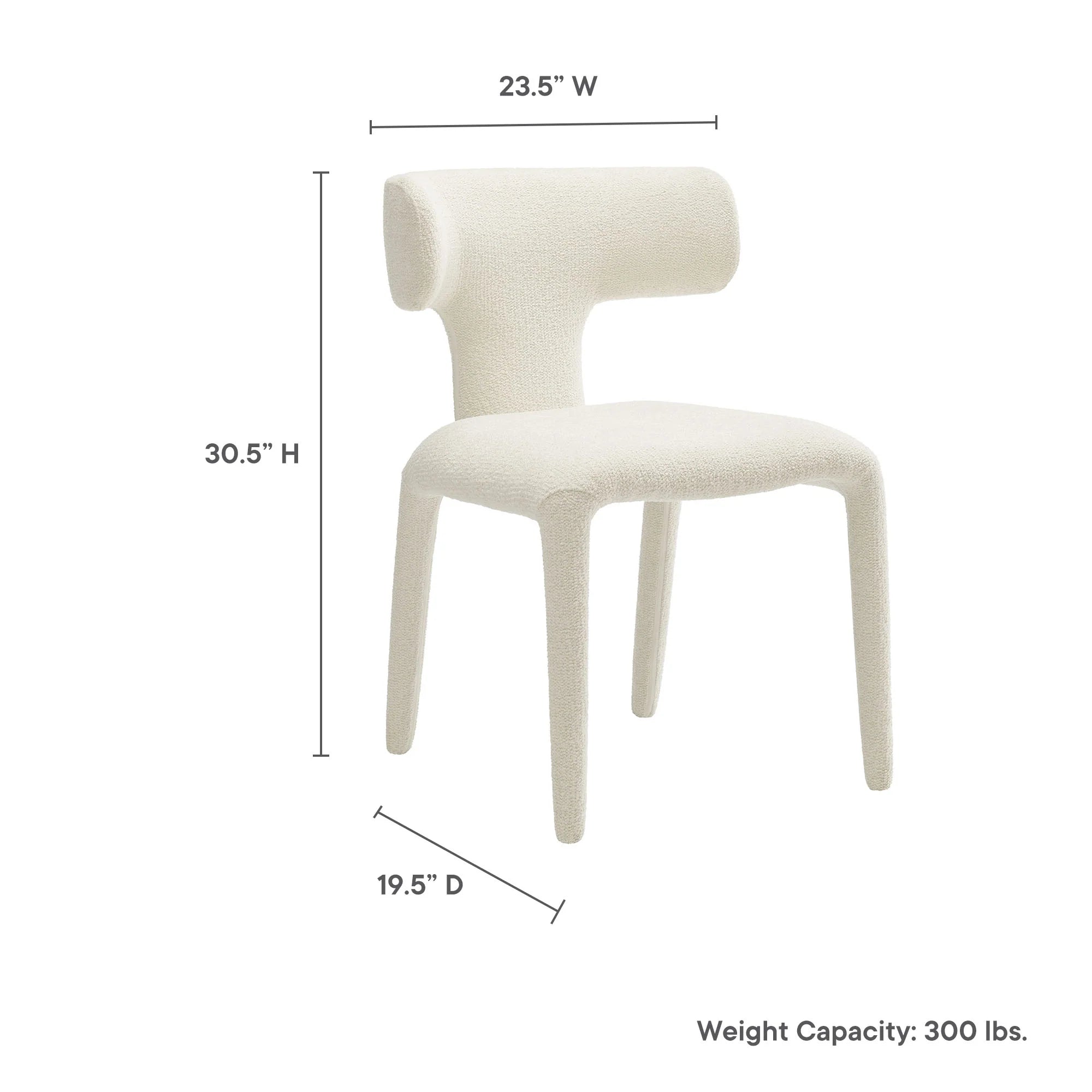 Stellan Curved Back Boucle Upholstered Dining Chair