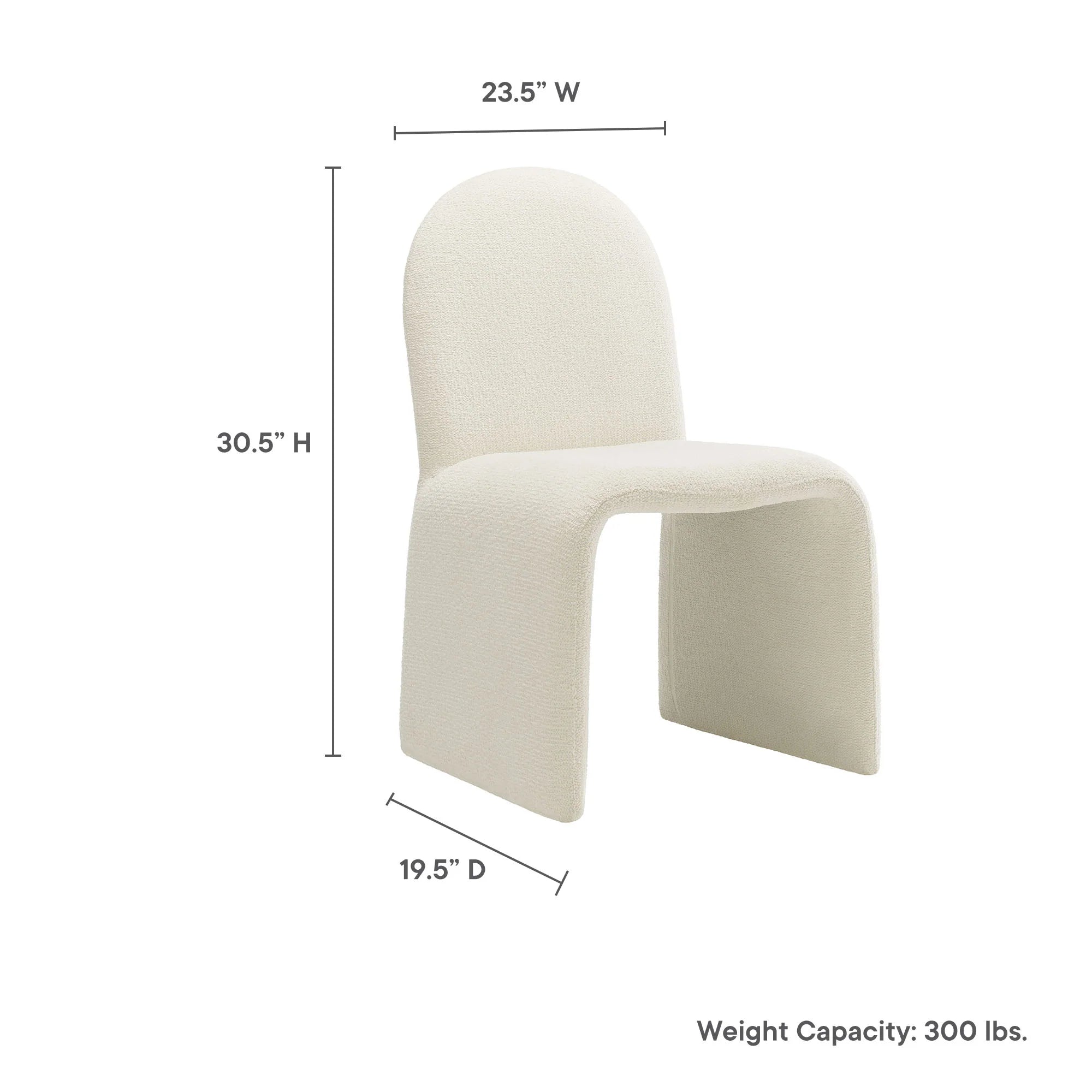 Junia Boucle Upholstered Arch Armless Dining Chair