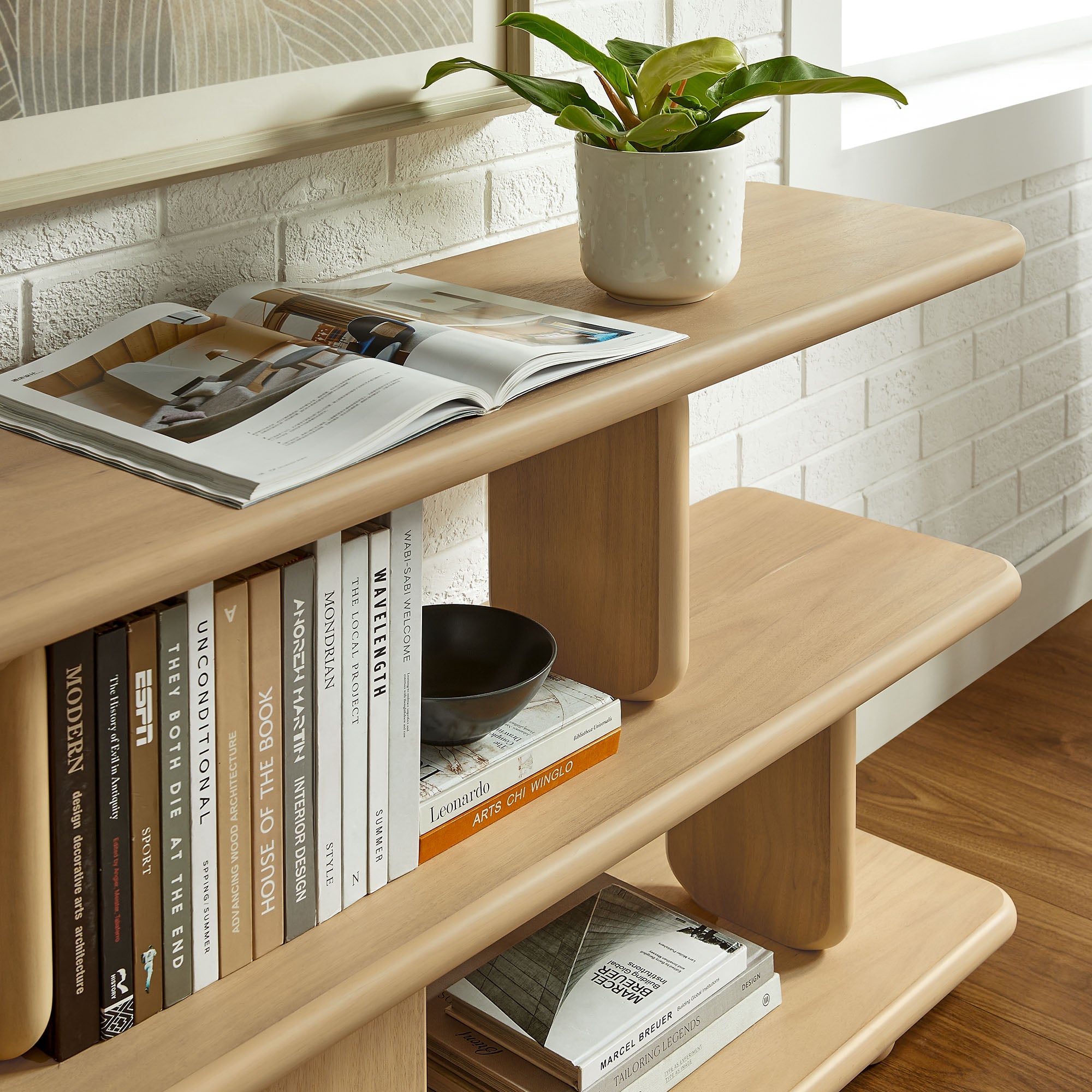 Lyle Sculptural 2-Tier Bookshelf