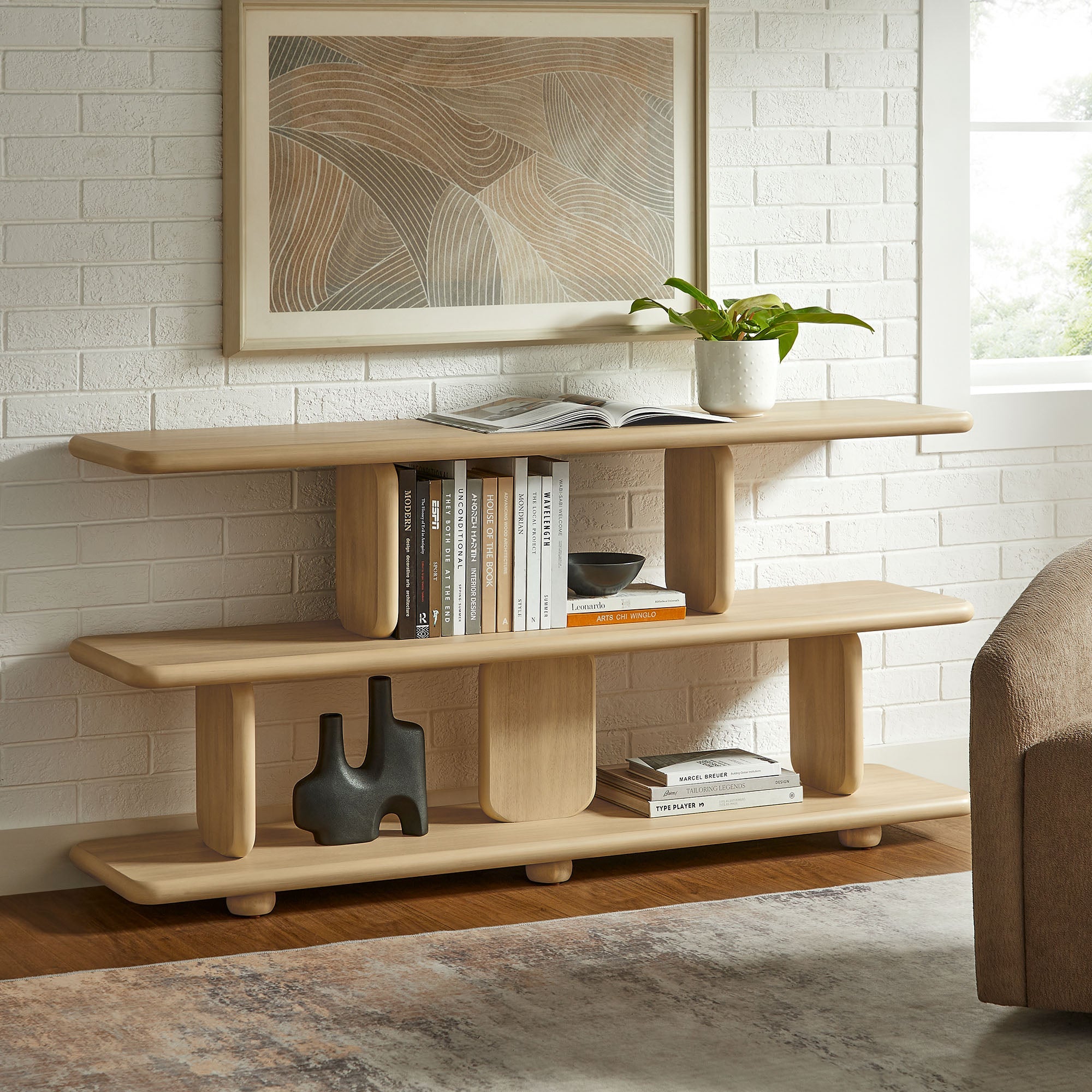 Lyle Sculptural 2-Tier Bookshelf