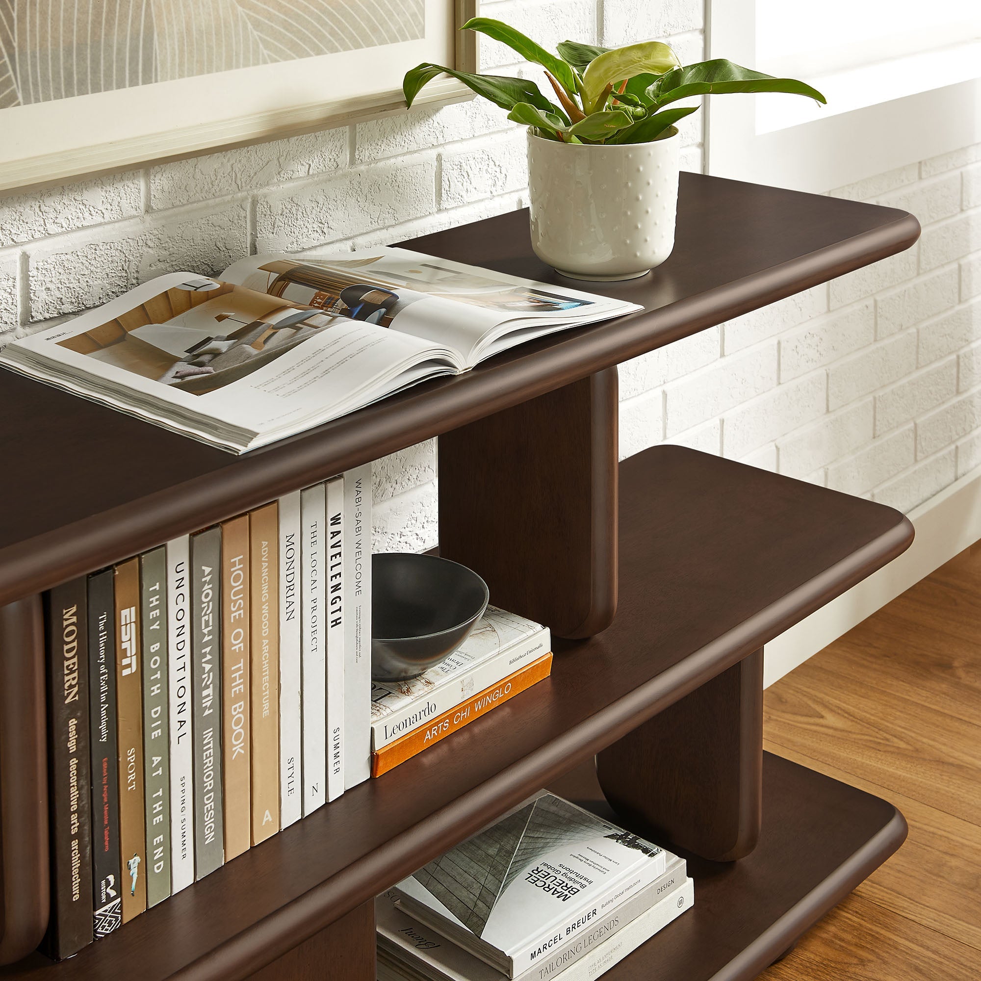 Lyle Sculptural 2-Tier Bookshelf