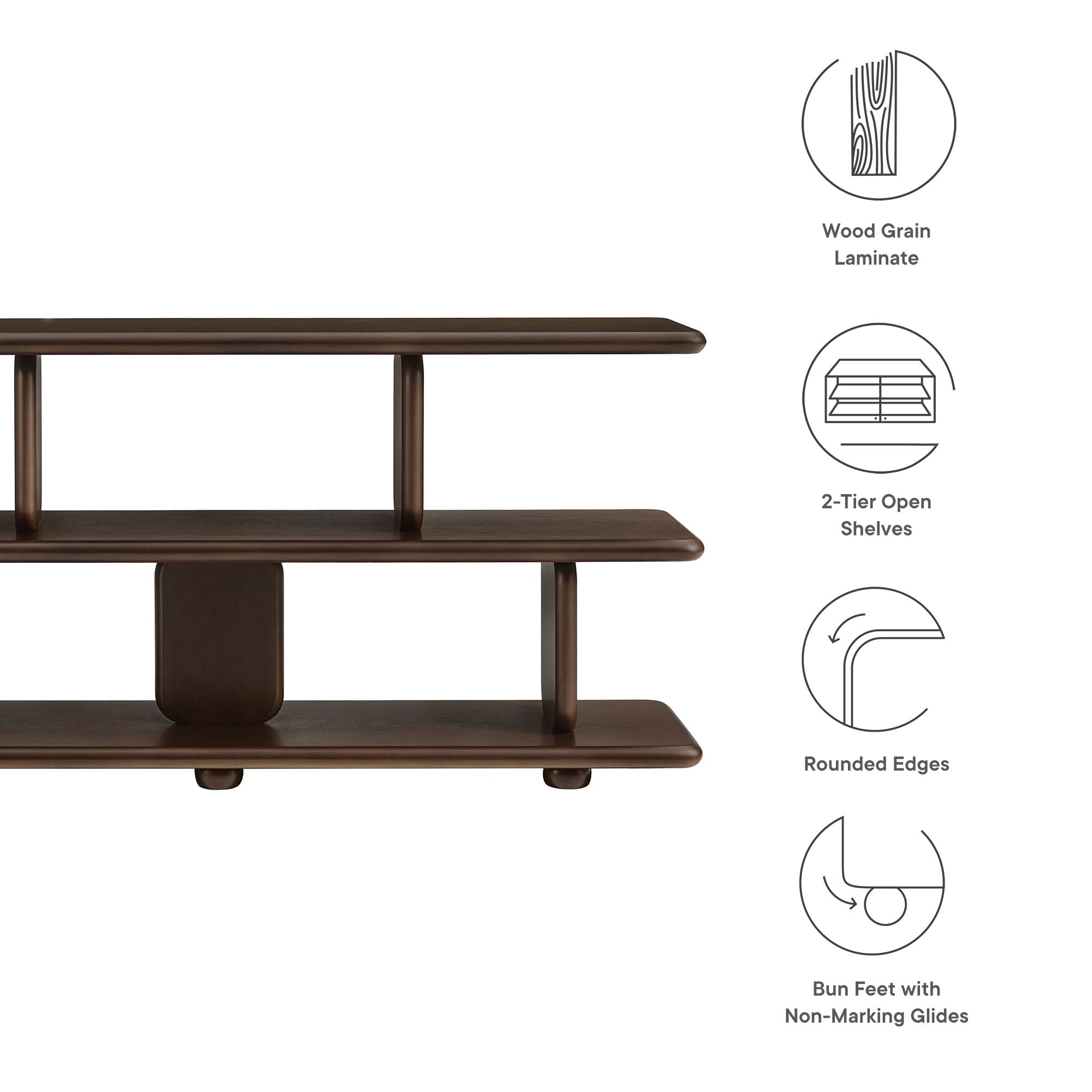 Lyle Sculptural 2-Tier Bookshelf