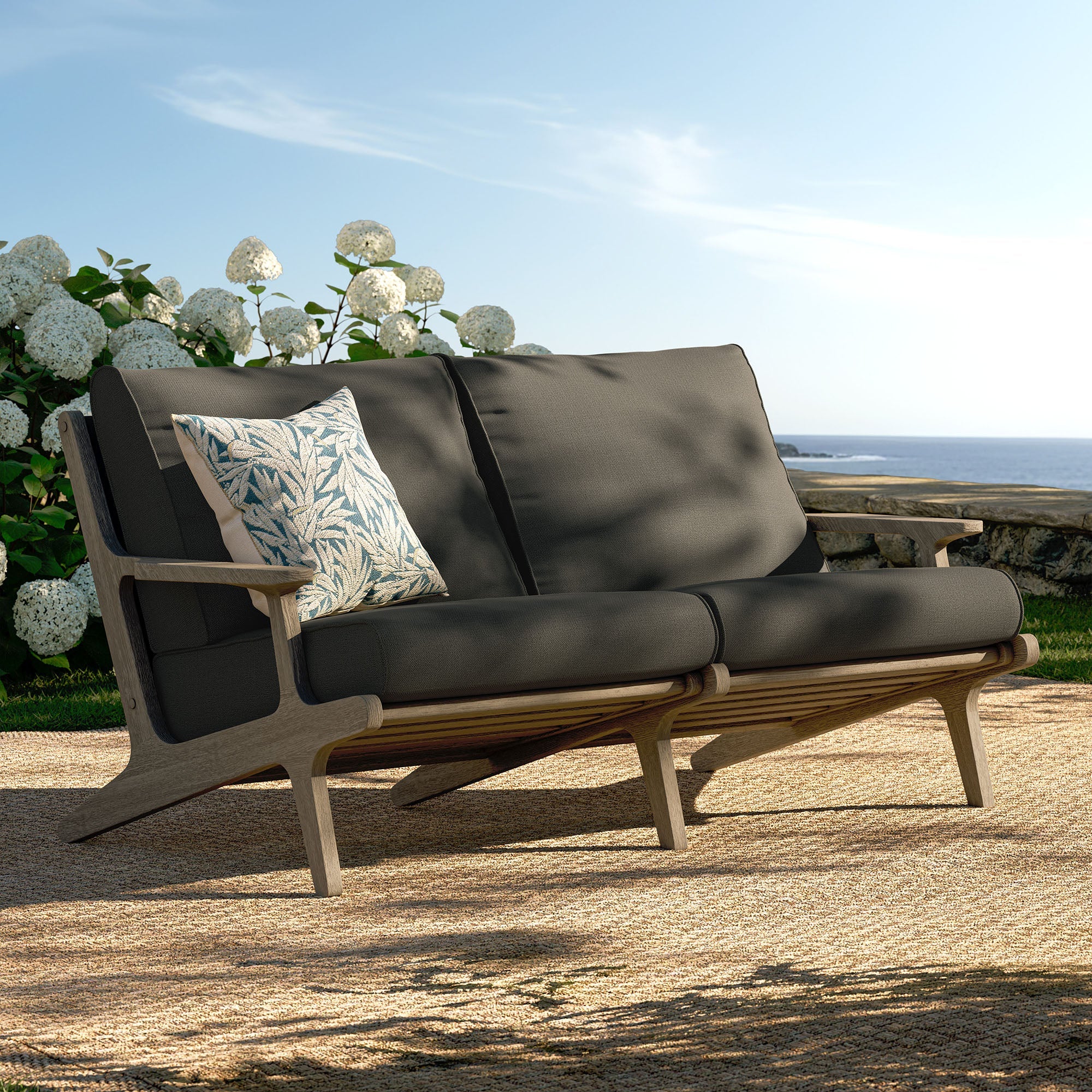 Saratoga Outdoor Teak Wood Loveseat