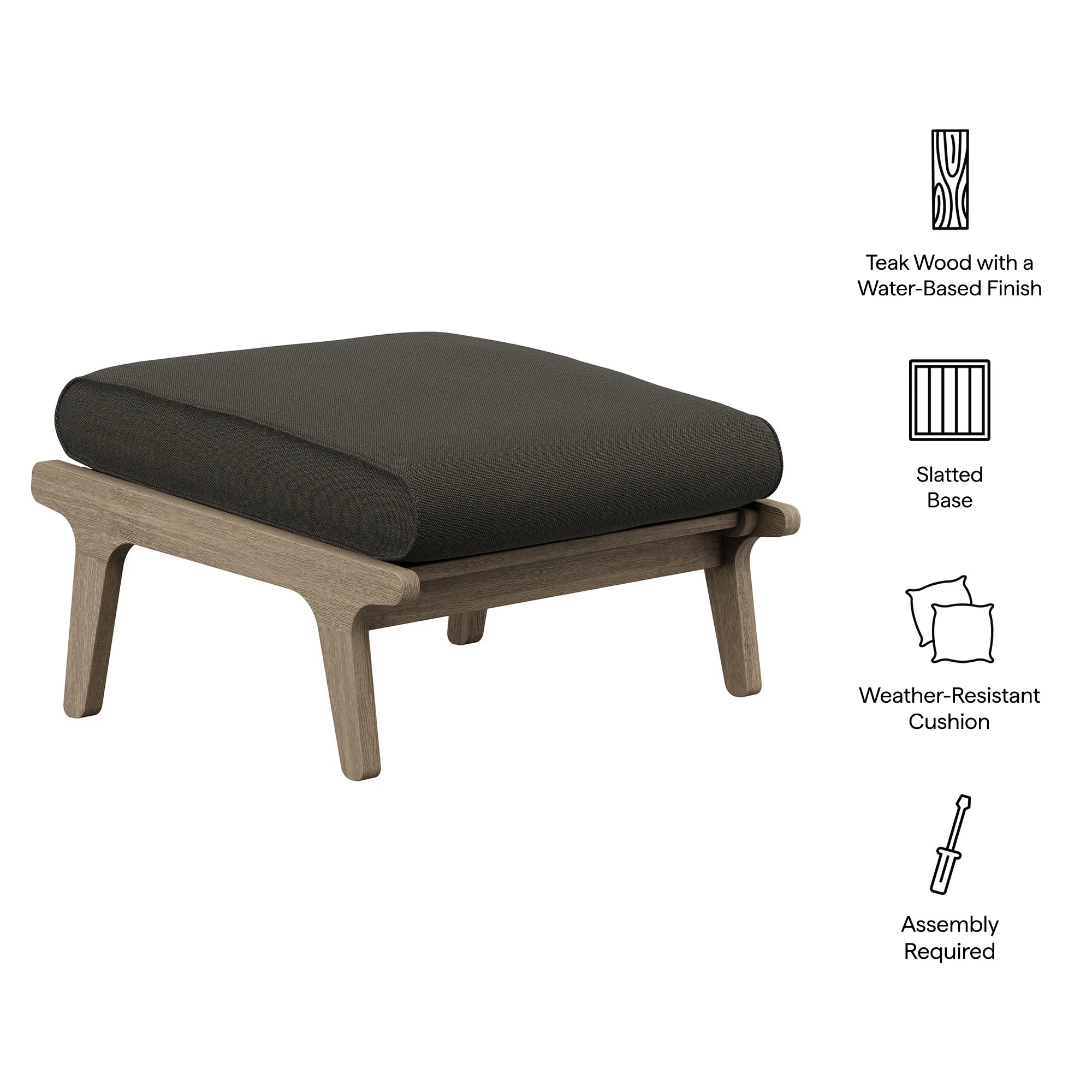 Saratoga Outdoor Teak Ottoman