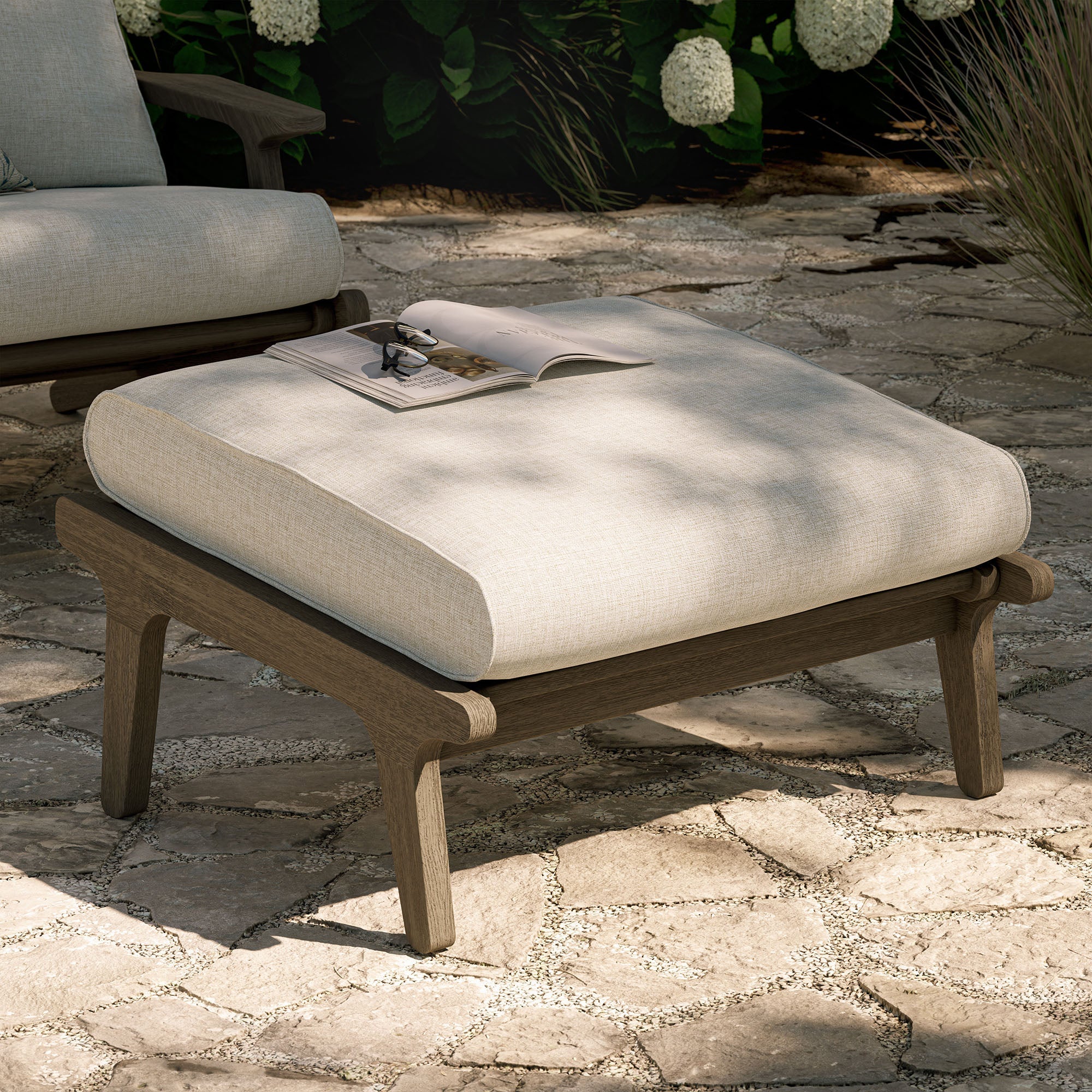 Saratoga Outdoor Teak Ottoman