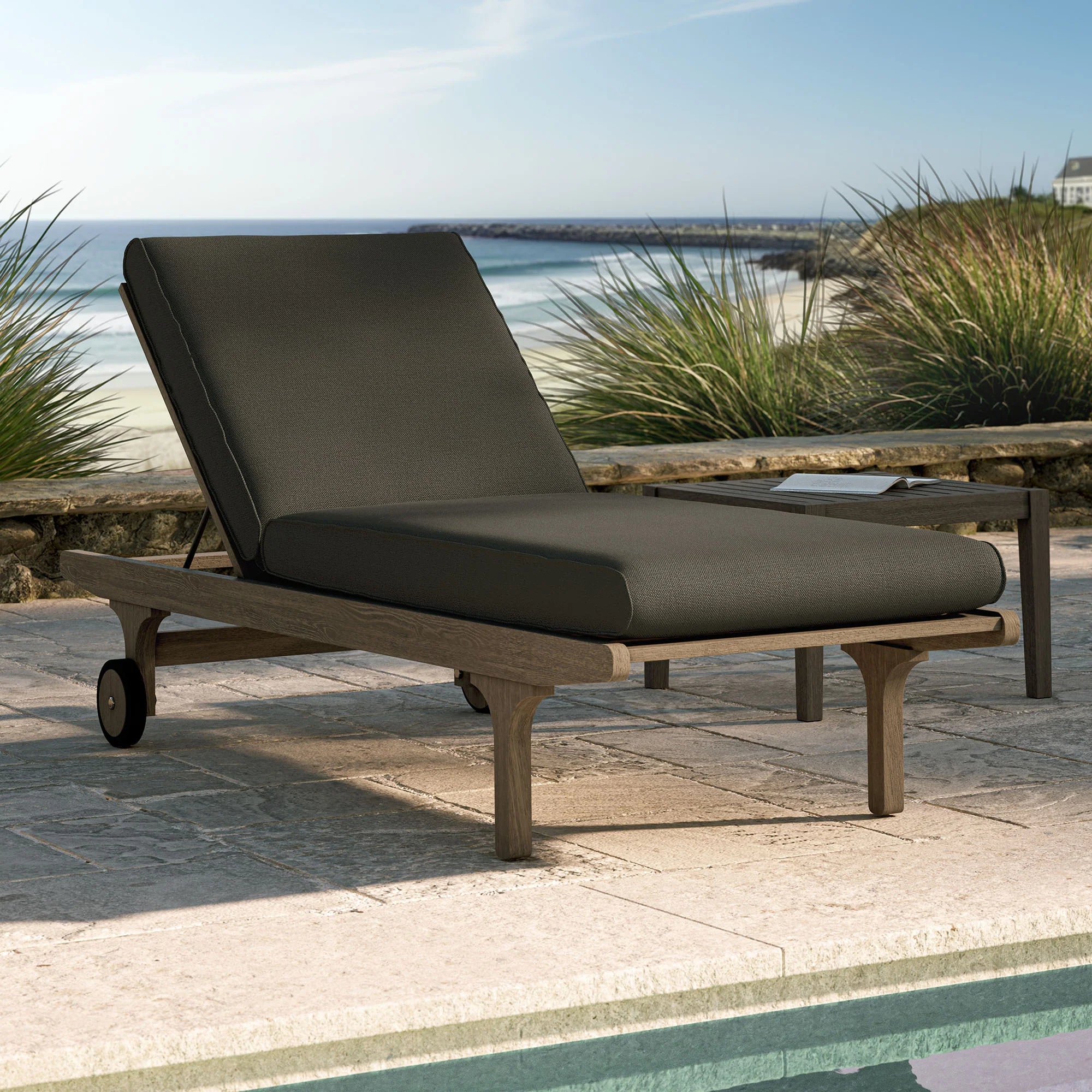 Saratoga Outdoor Teak Chaise Lounge Chair