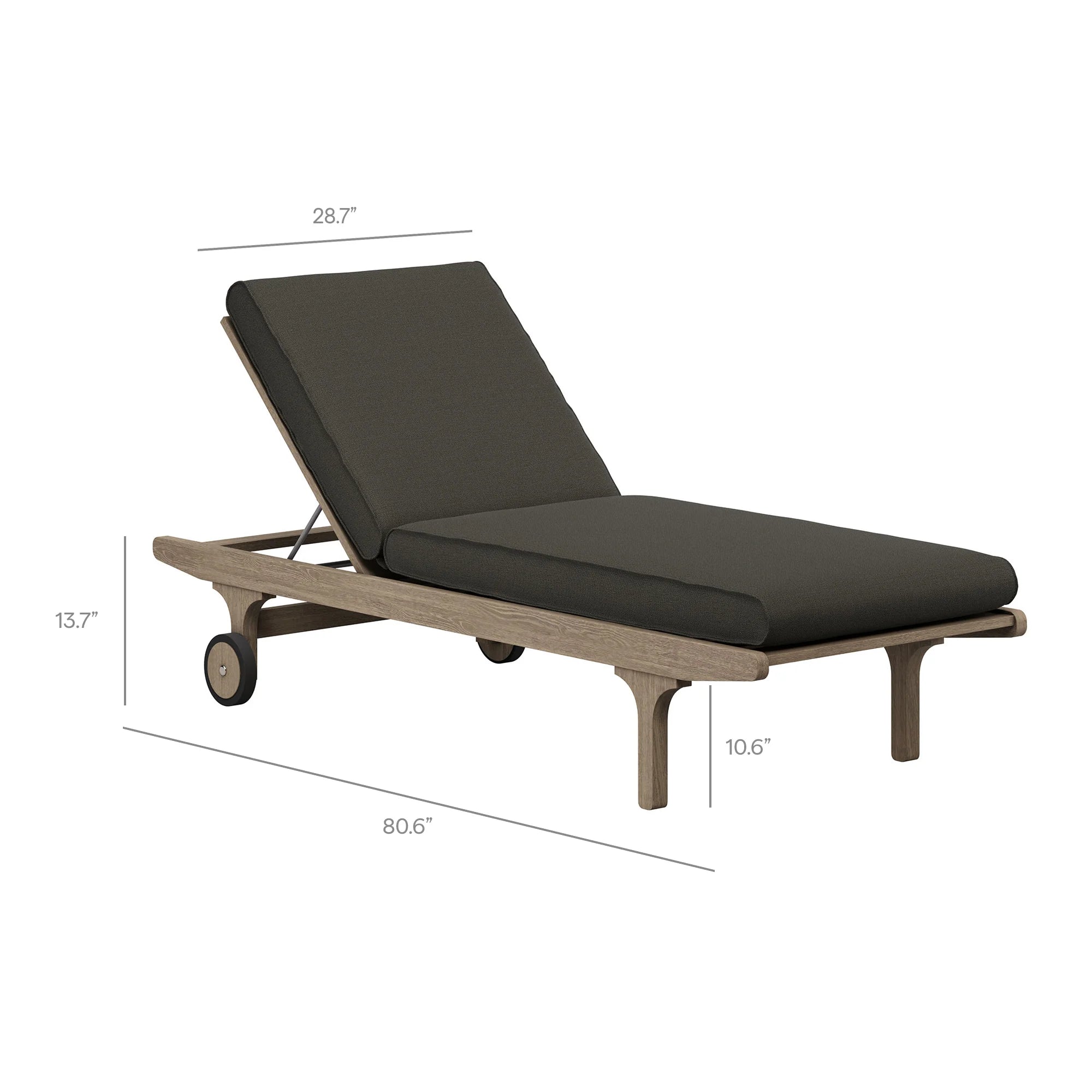 Saratoga Outdoor Teak Wood 3-Piece Chaise Lounge