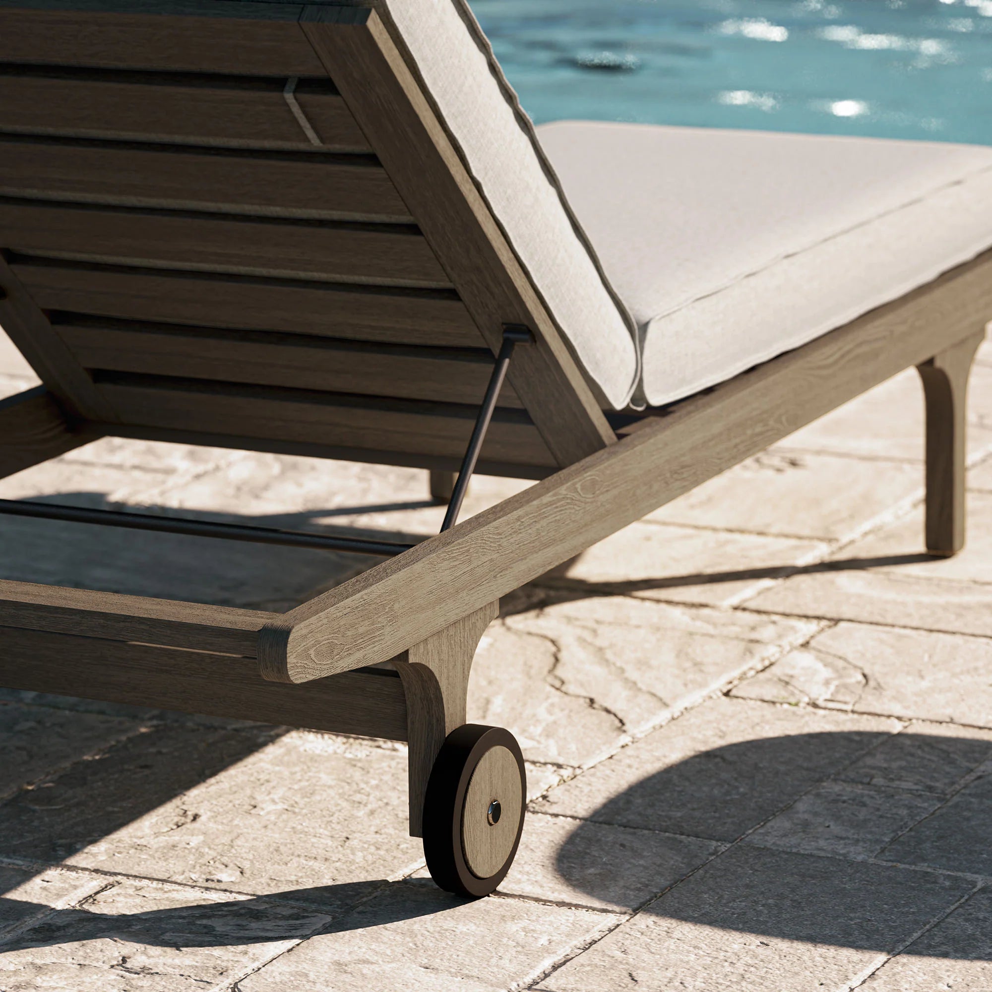 Saratoga Outdoor Teak Chaise Lounge Chair