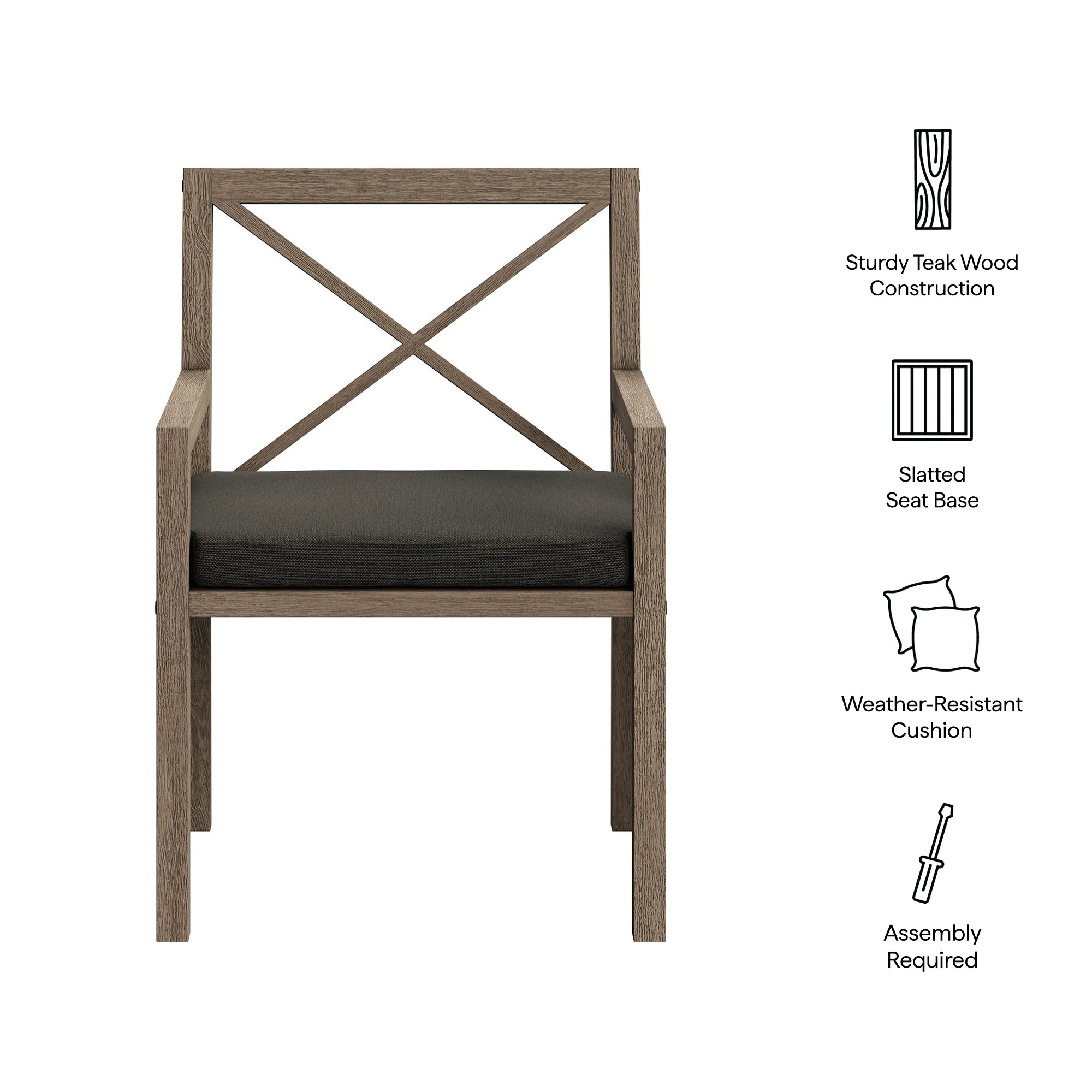 Northlake Outdoor Teak Dining Armchair