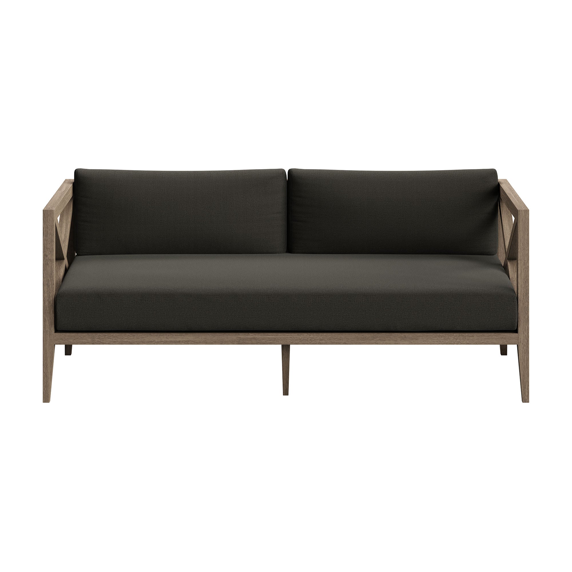 Northlake Outdoor Teak Wood Loveseat and Ottoman Set