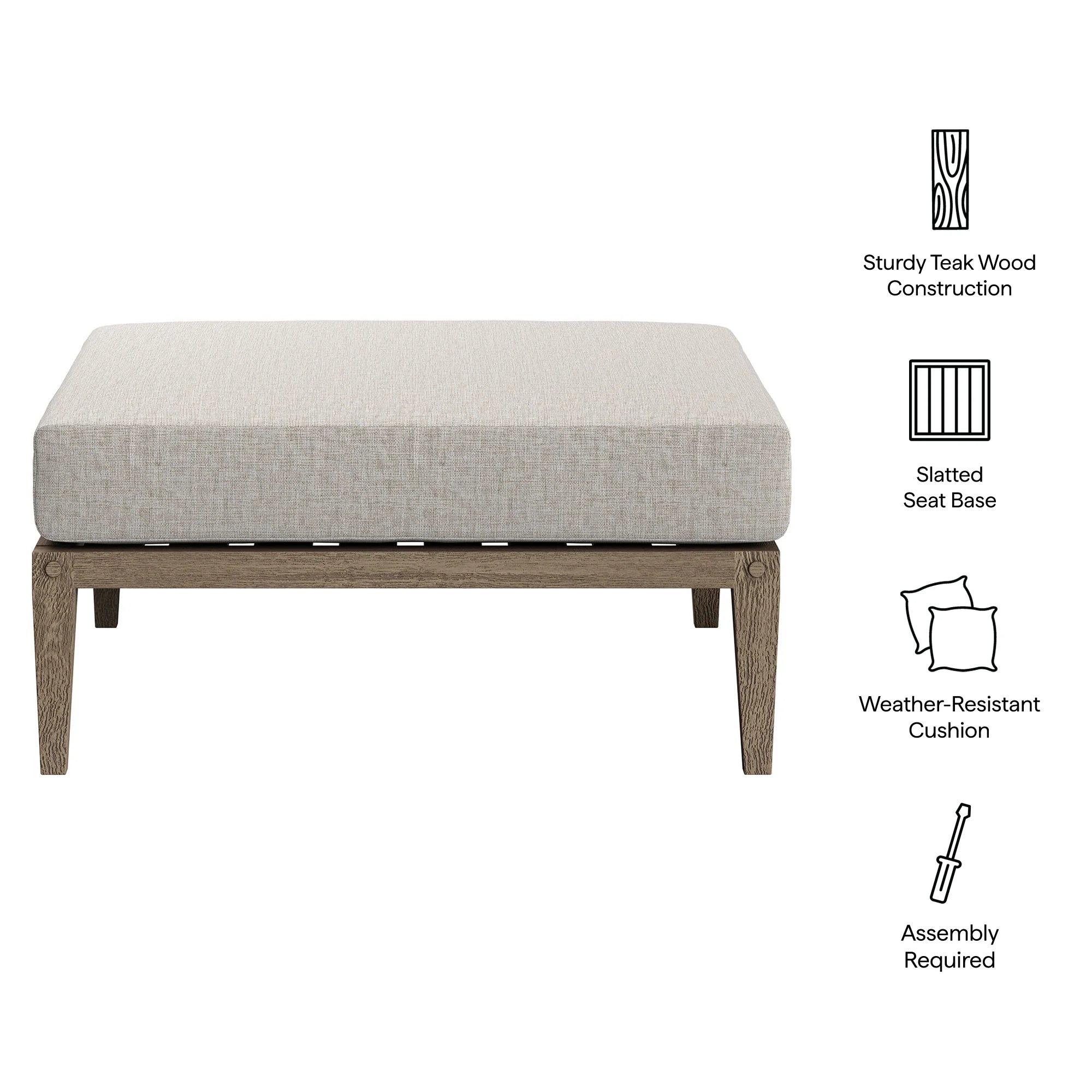 Northlake Outdoor Teak Ottoman