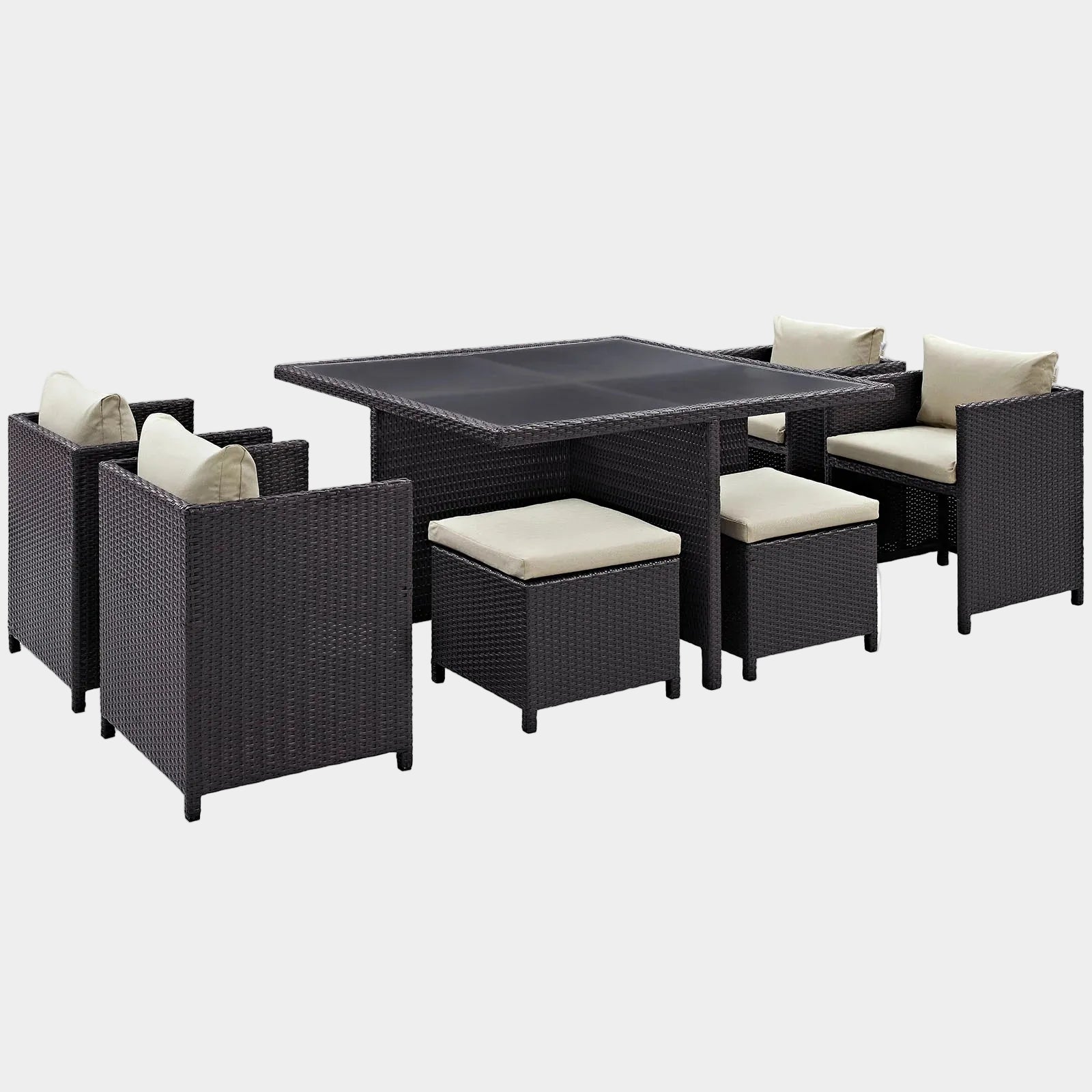 Inverse 9 Piece Outdoor Patio Dining Set