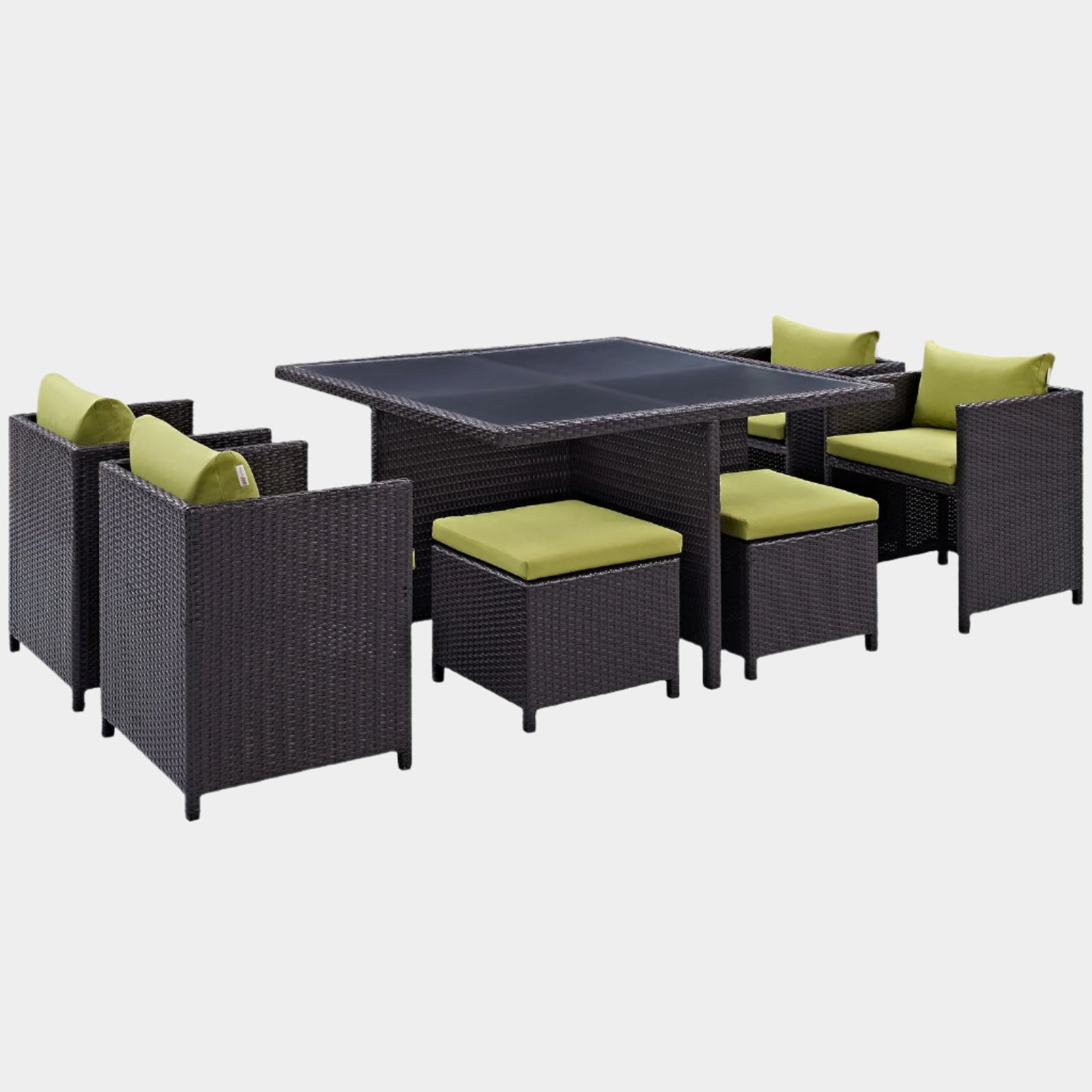 Inverse 9 Piece Outdoor Patio Dining Set