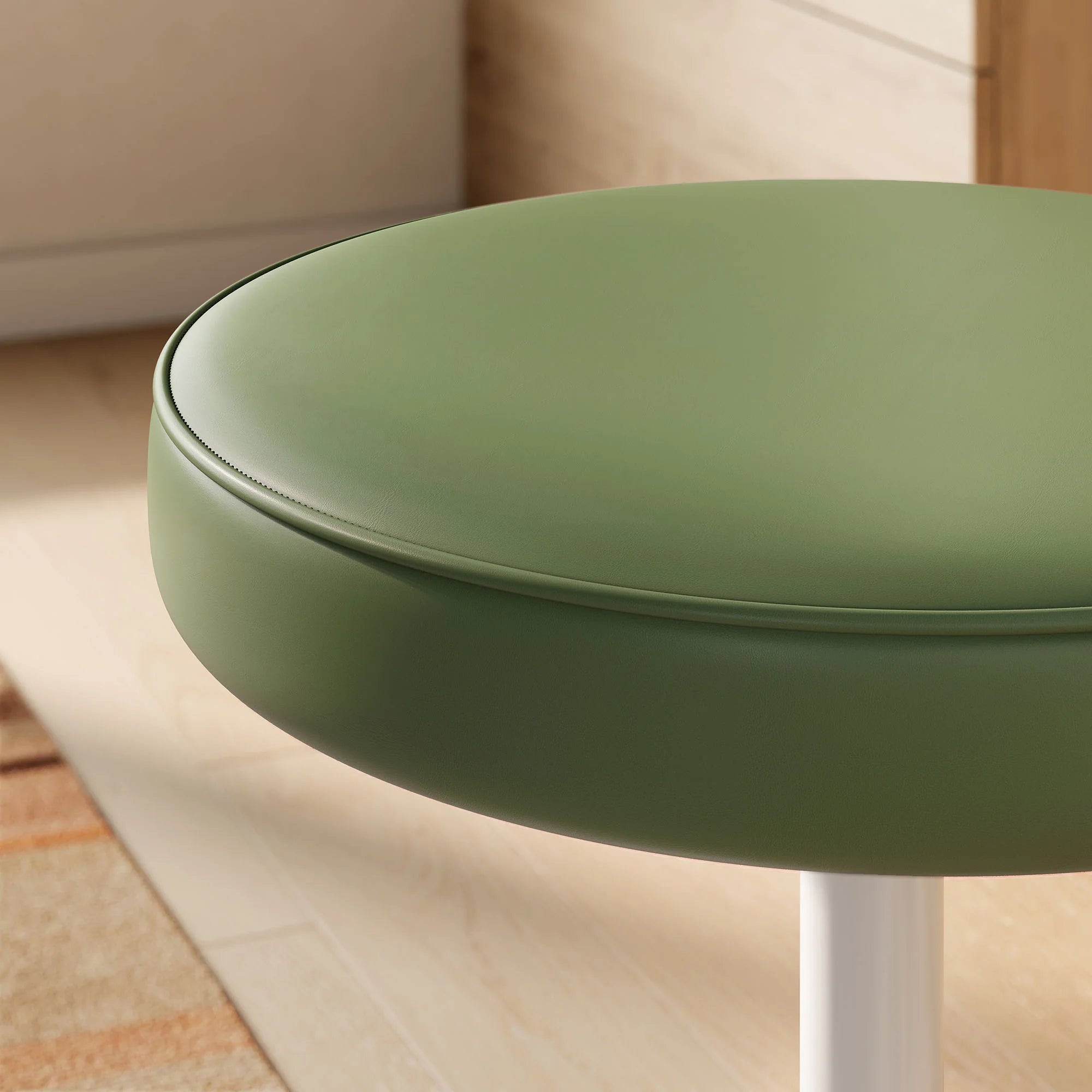 Lippa Vegan Leather Round Stool