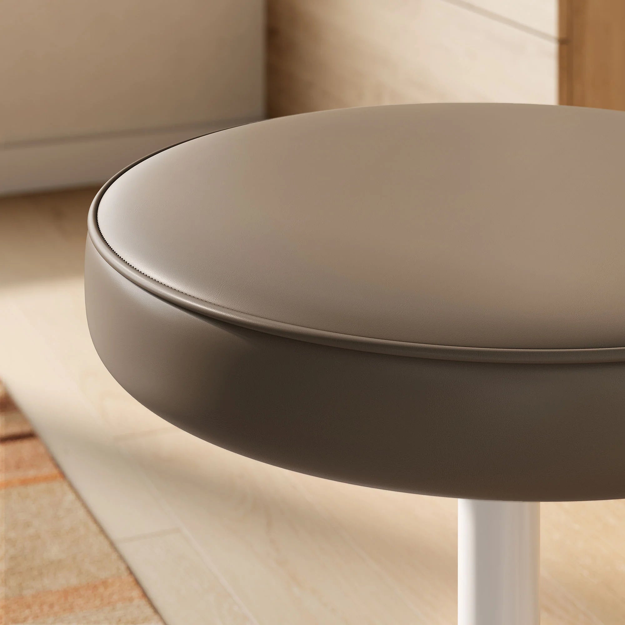 Lippa Vegan Leather Round Stool