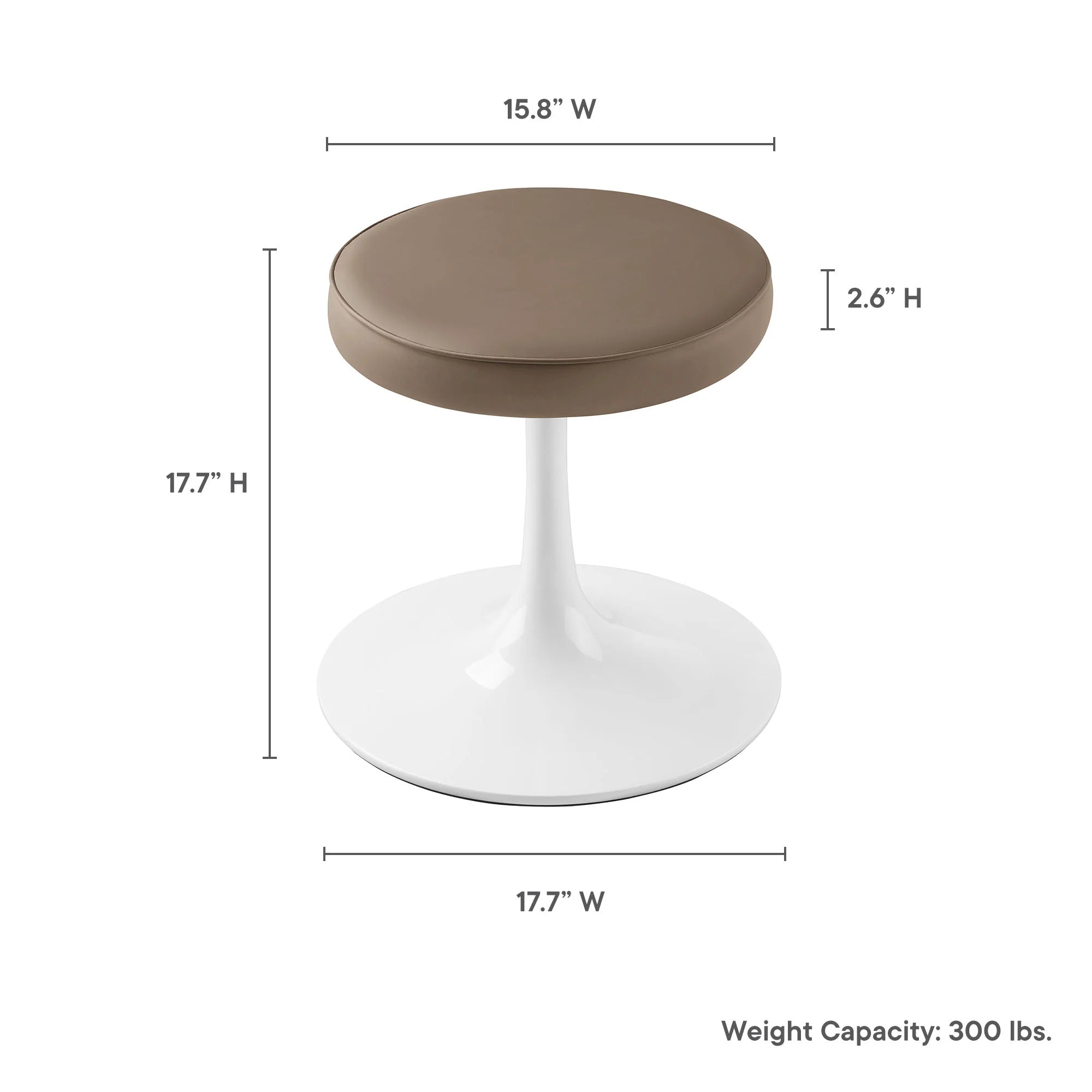 Lippa Vegan Leather Round Stool