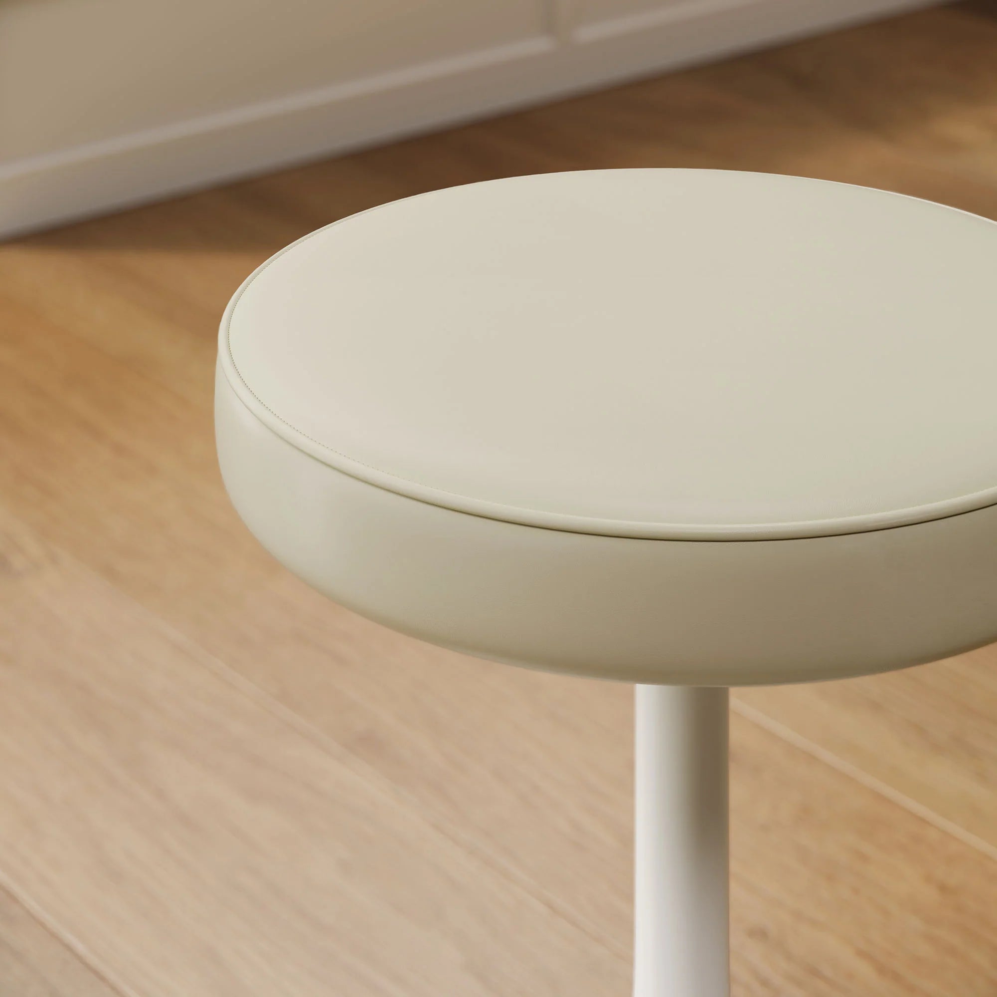 Lippa Vegan Leather Round Stool